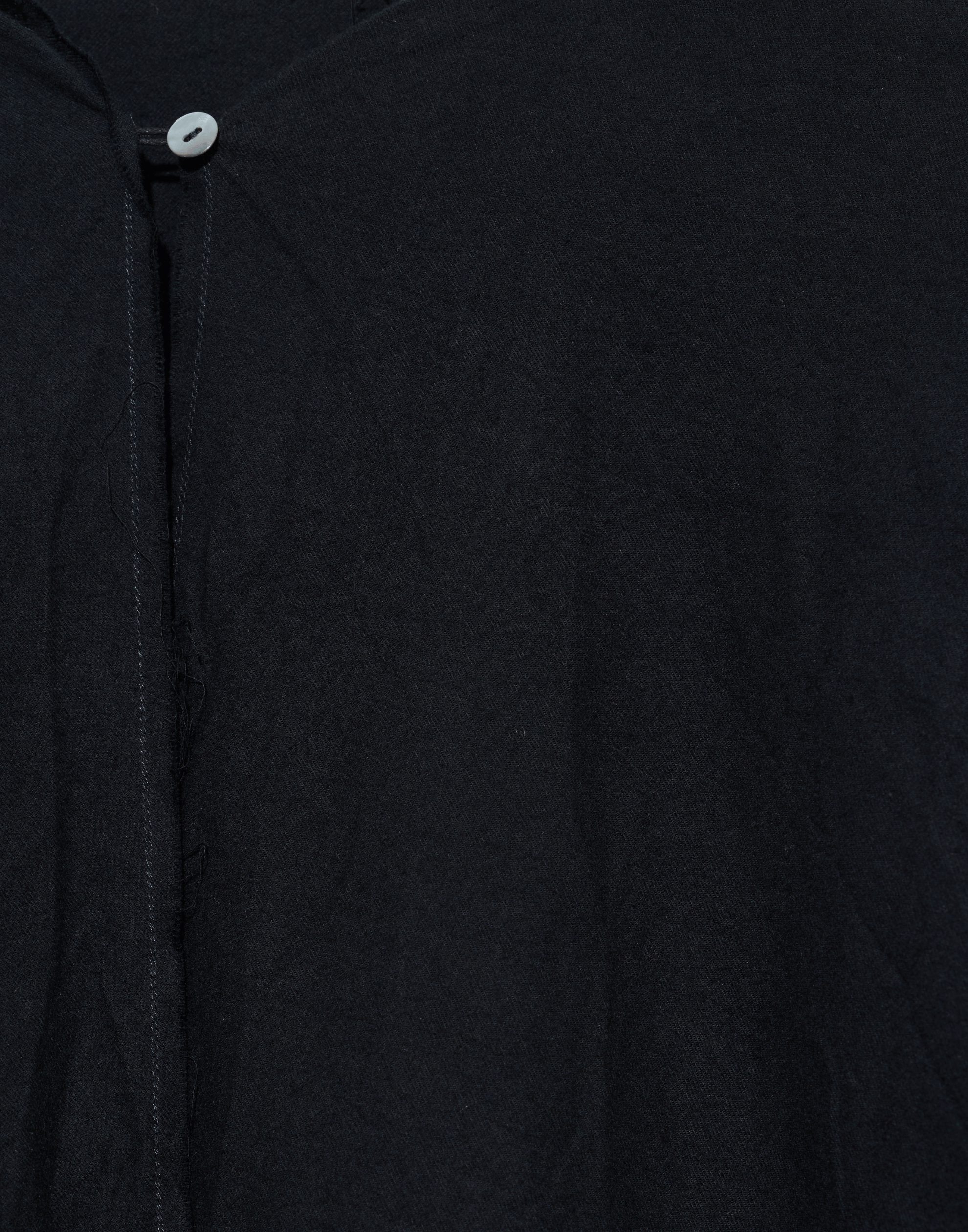 Black Cotton Flannel Open Front Top