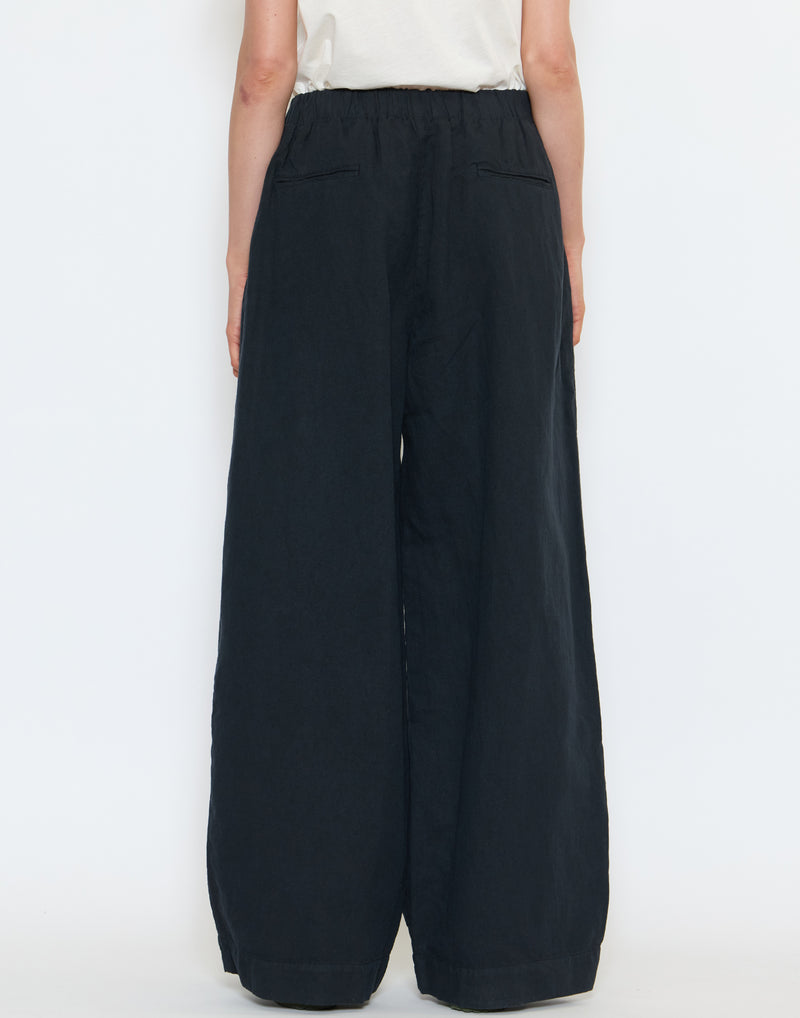 Slate Navy Cotton & Linen Corinne Trousers