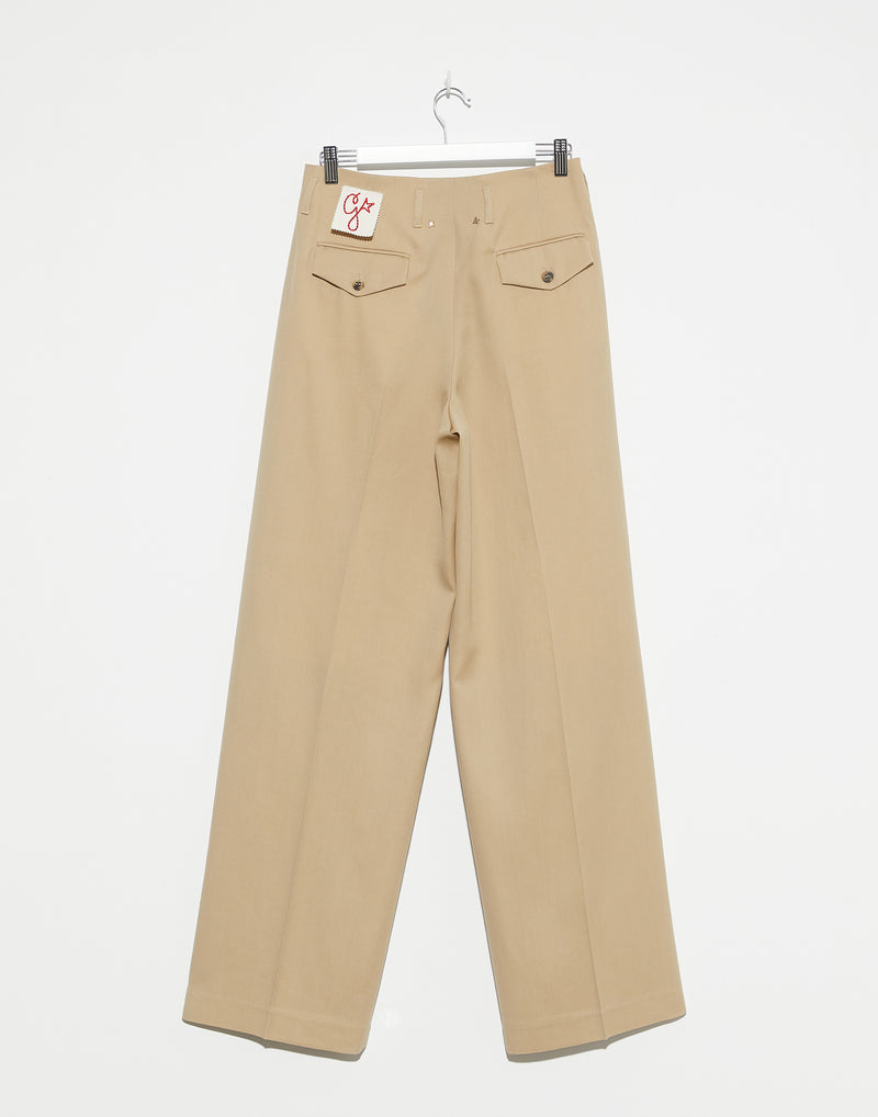 Sand Wool Gabardine Pants