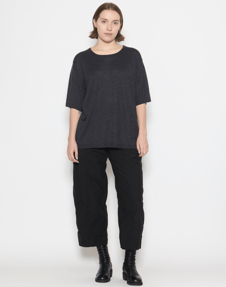 Graphite Cashmere & Silk Sen Knitted T-Shirt