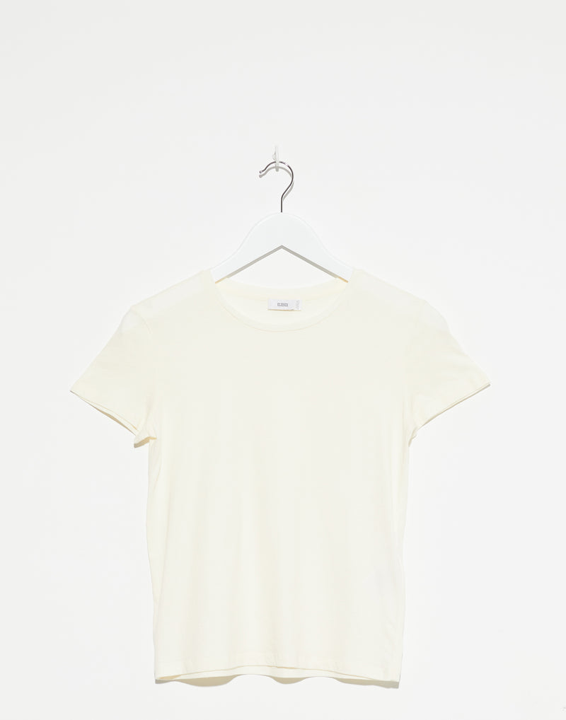 Ivory Basic Cotton T-Shirt