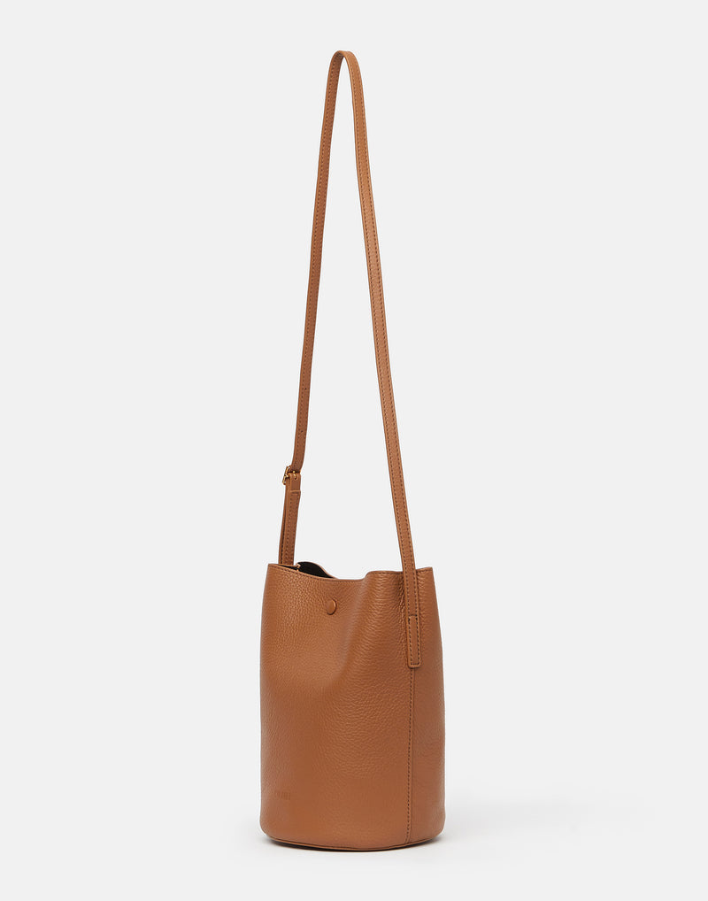 Toffee Leather Phoebe Bucket Bag