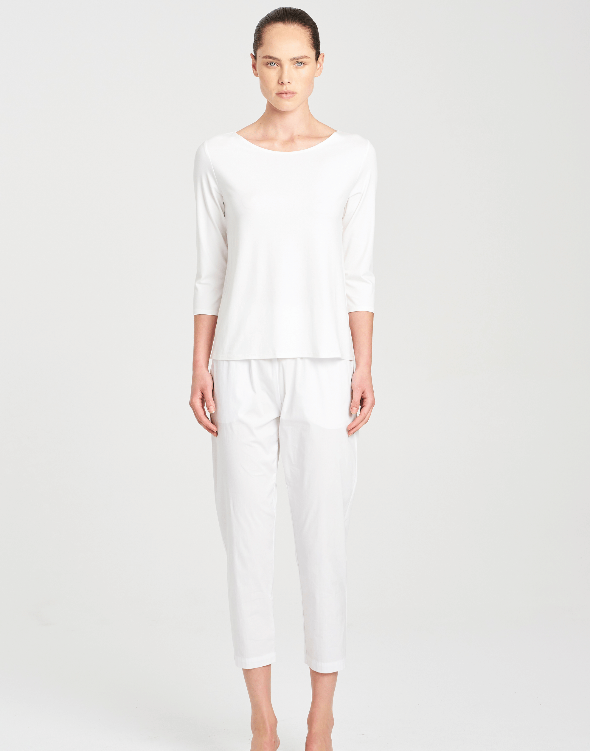 White Cotton Blend Nomad Pants