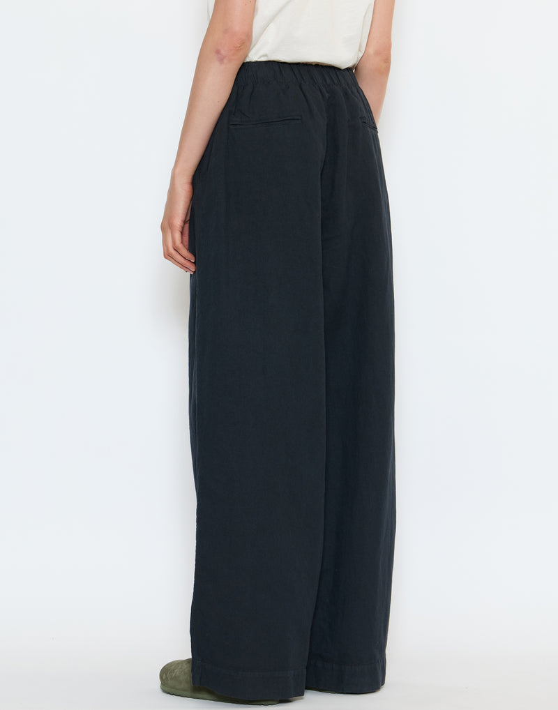 Slate Navy Cotton & Linen Corinne Trousers