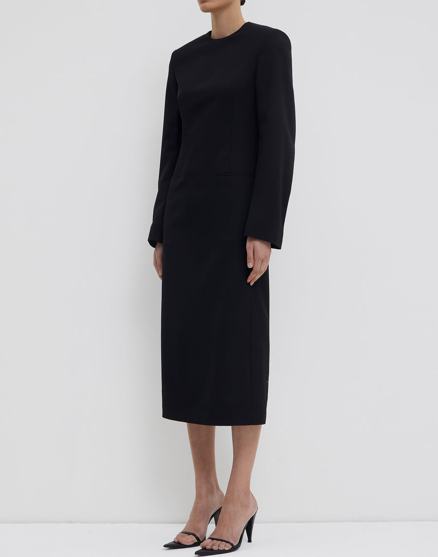 Black Silk & Wool Dina Tailored Dress