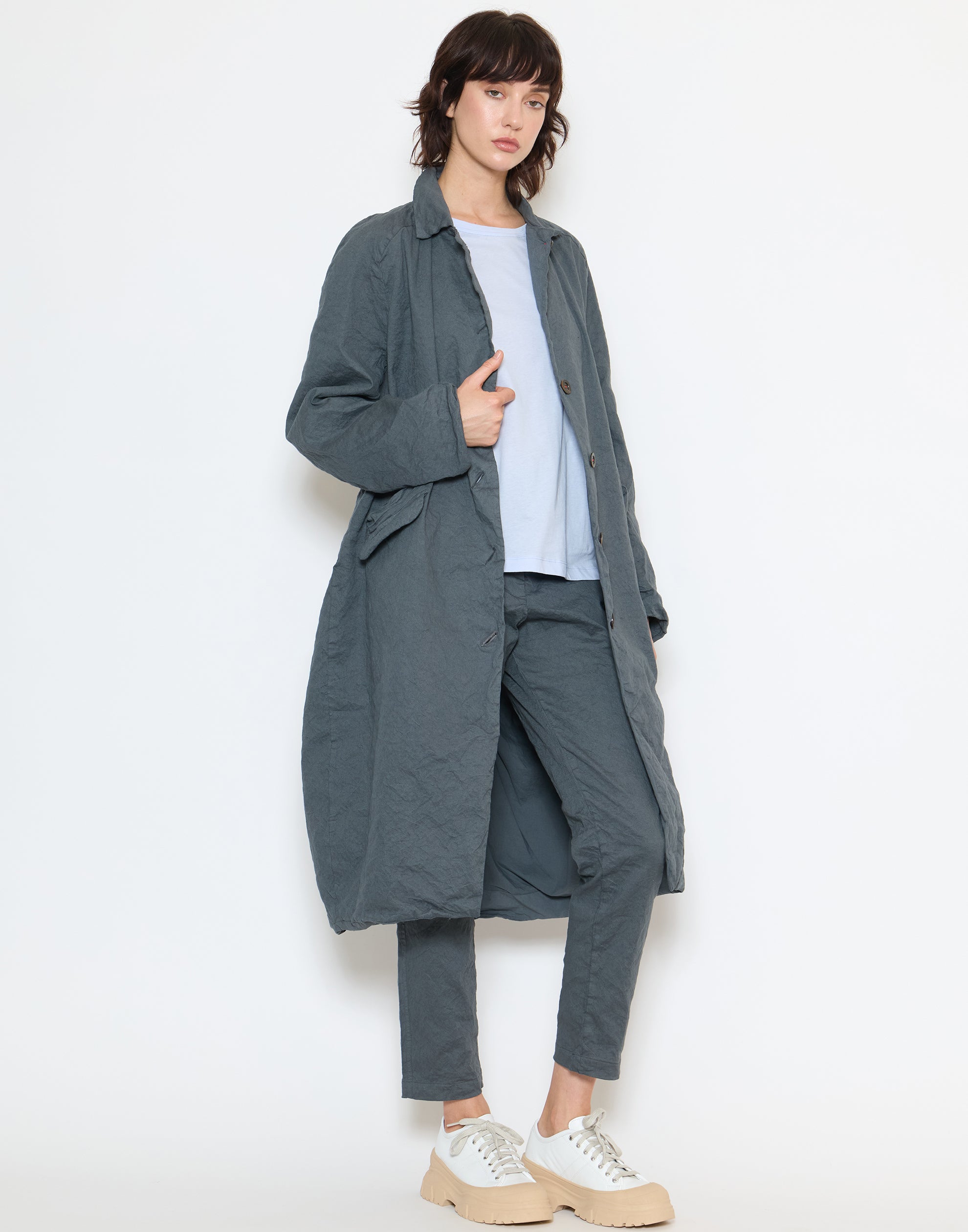 Shop Hannoh Wessel Coats Online | Zinc Cotton Blend Maxima Coat