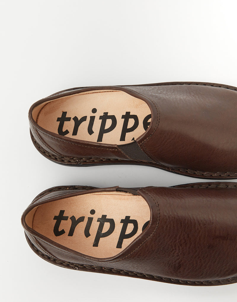 Espresso Brown Leather Yen Slip On Shoes
