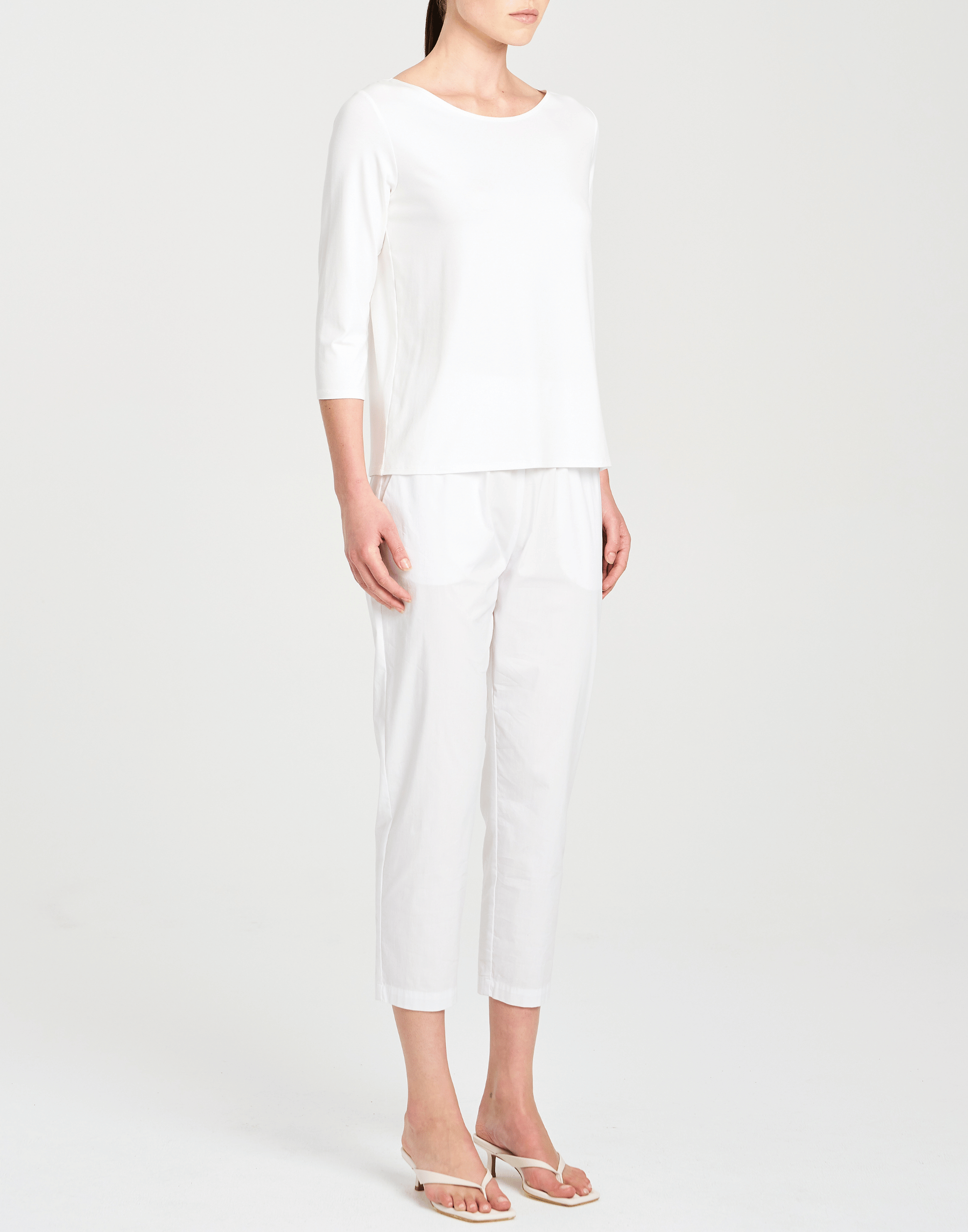 White Cotton Blend Nomad Pants