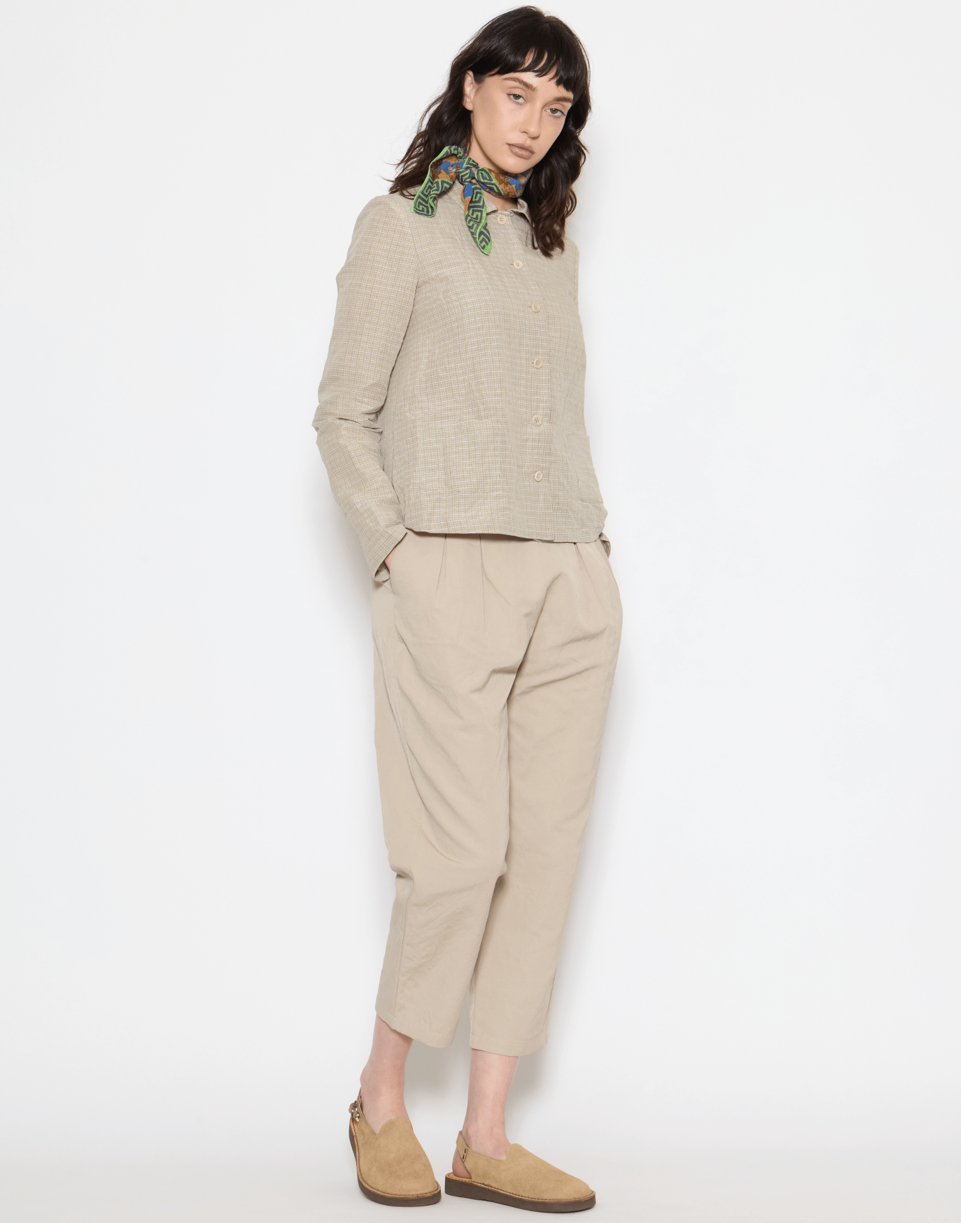 Noisette Silk & Cotton Square Scarf