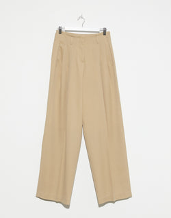 Sand Wool Gabardine Pants