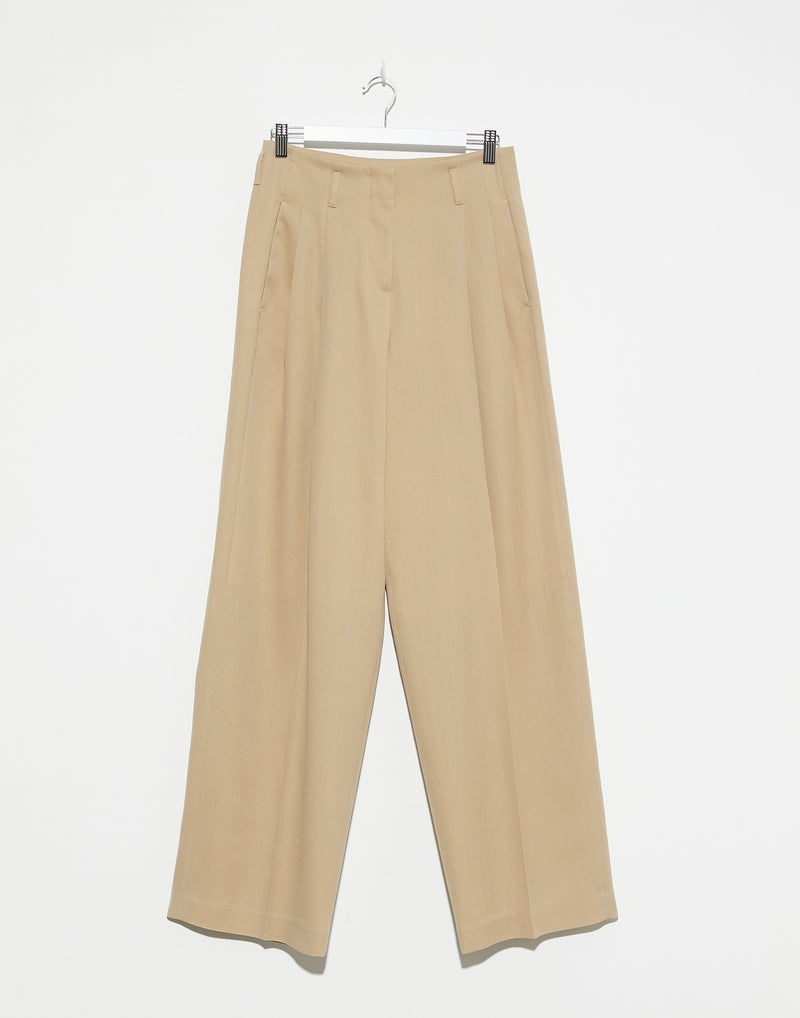 Sand Wool Gabardine Pants