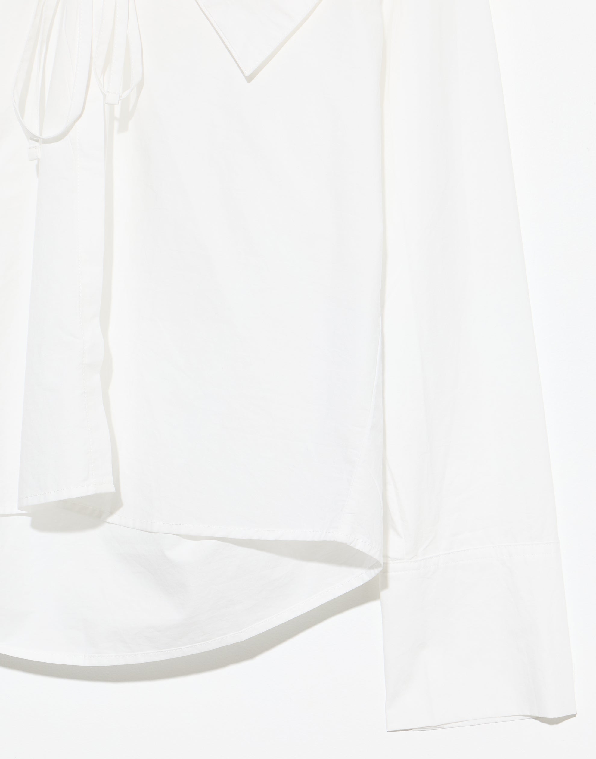 White Cotton Collared Tie Shirt