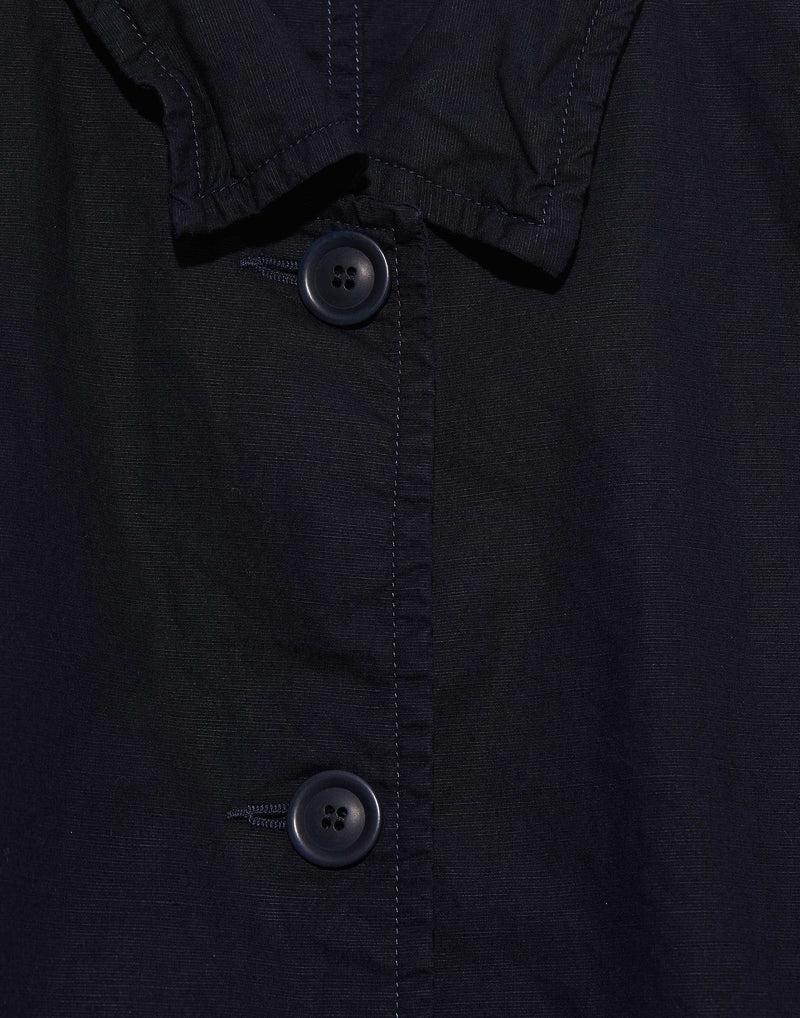 Navy Cotton & Linen Pwet Jacket
