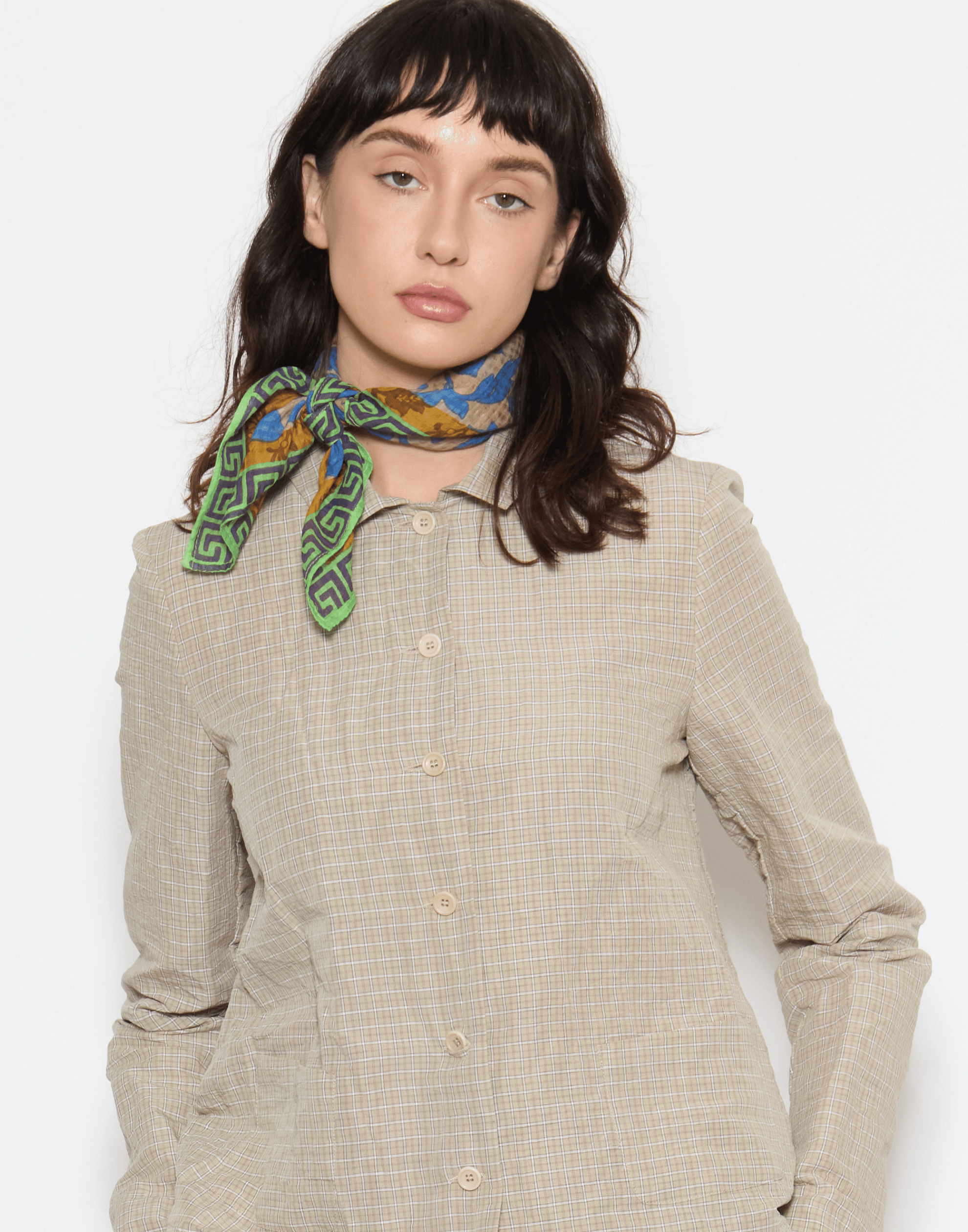 Noisette Silk & Cotton Square Scarf