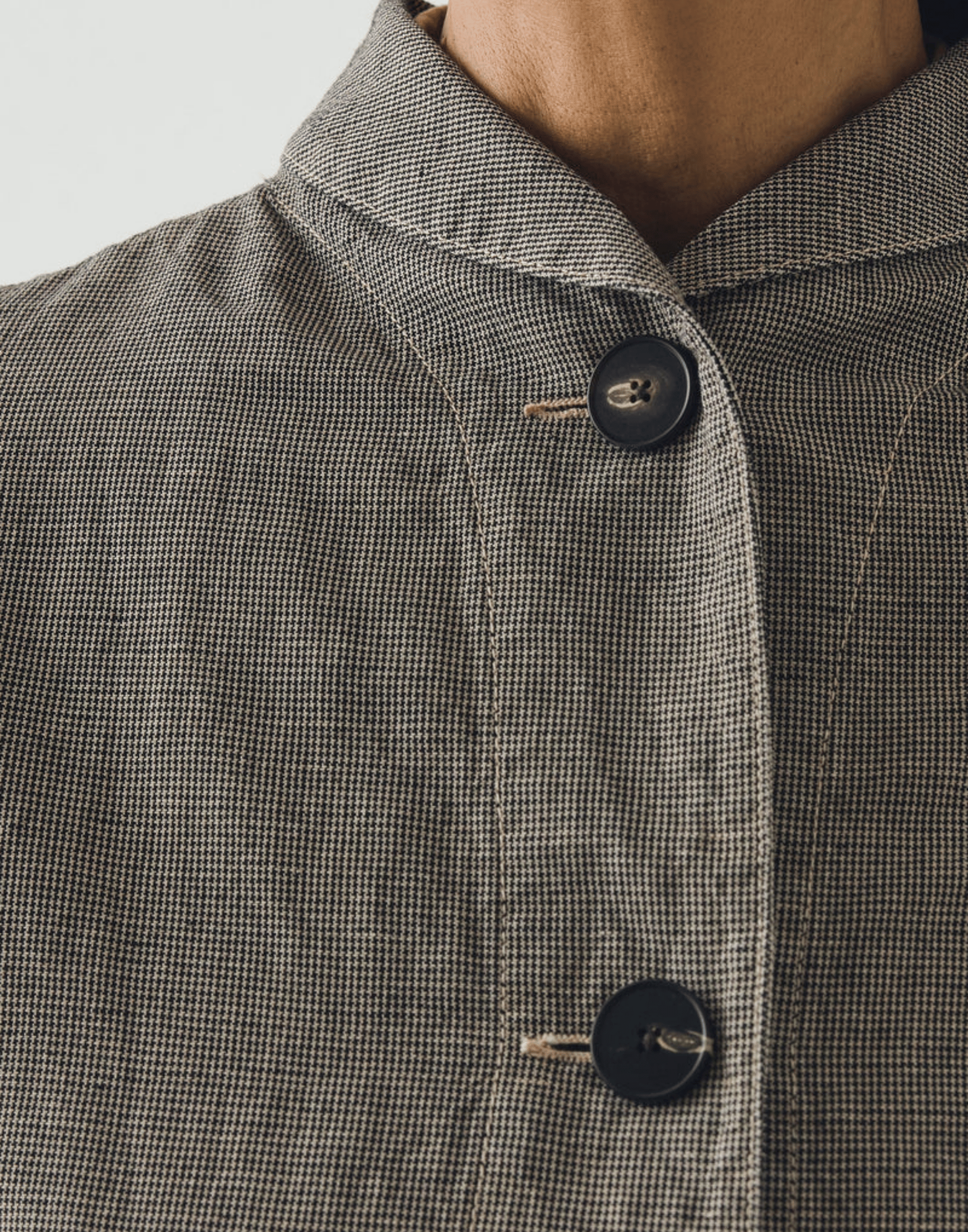 Micro Houndstooth Cotton & Linen Jacket