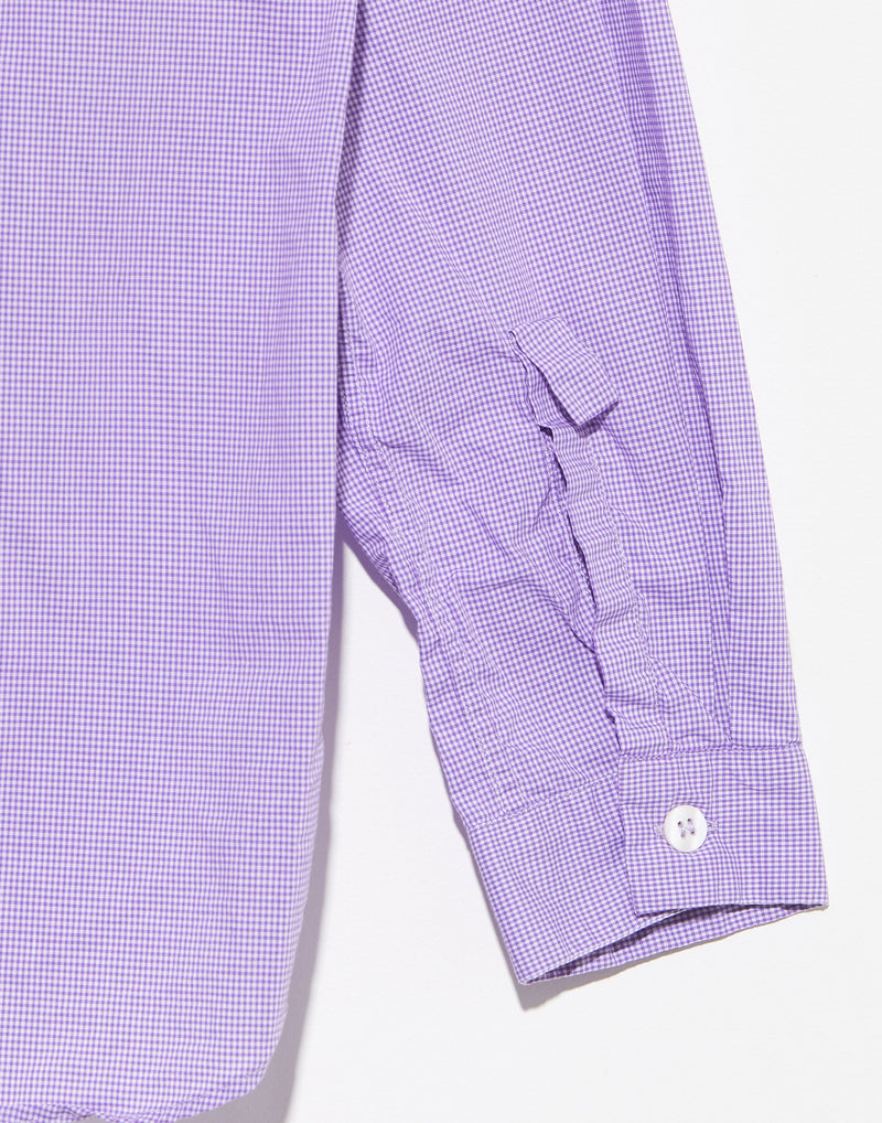 Lavender Check Cotton Loose Tyrol Shirt
