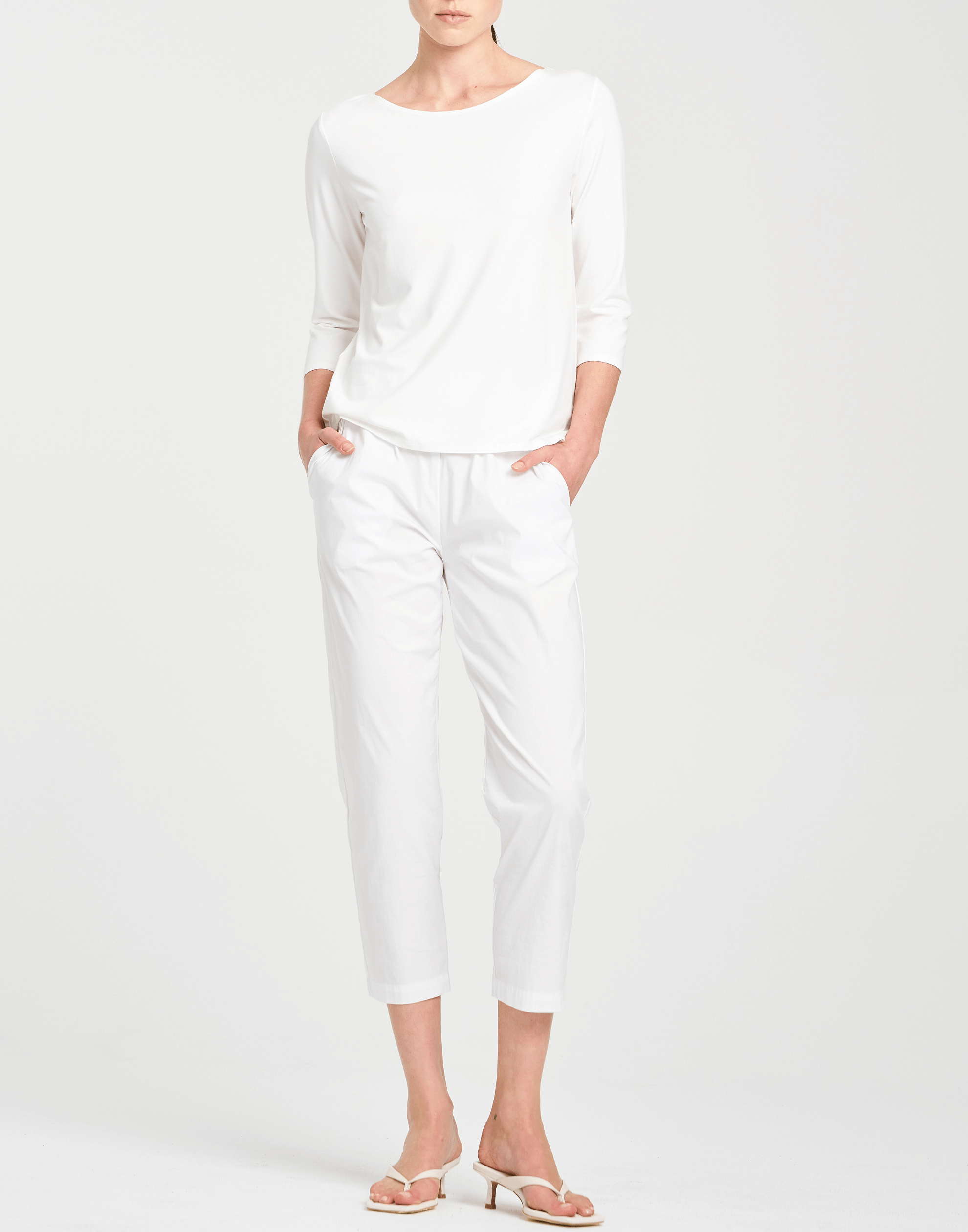 White Cotton Blend Nomad Pants