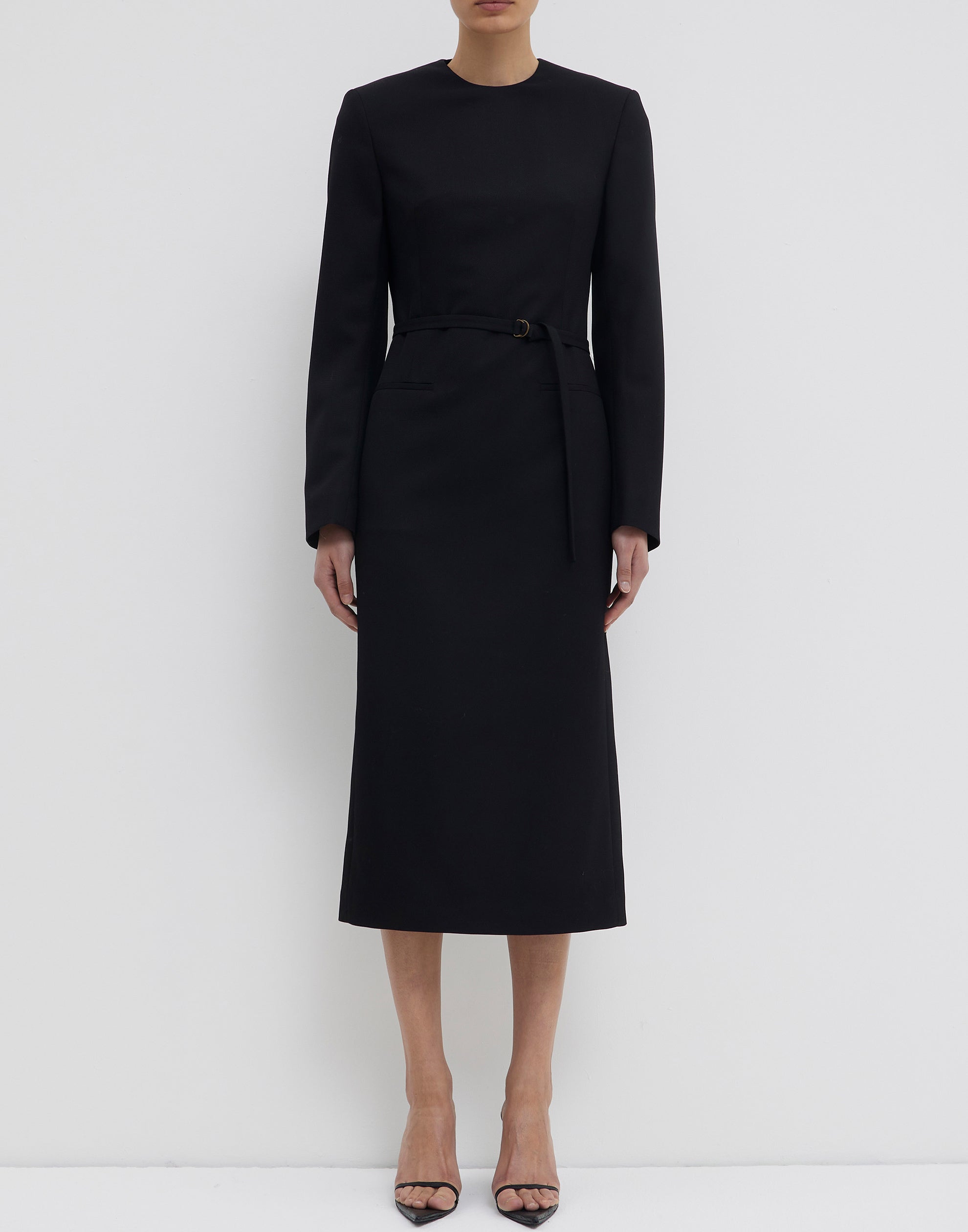 Black Silk & Wool Dina Tailored Dress