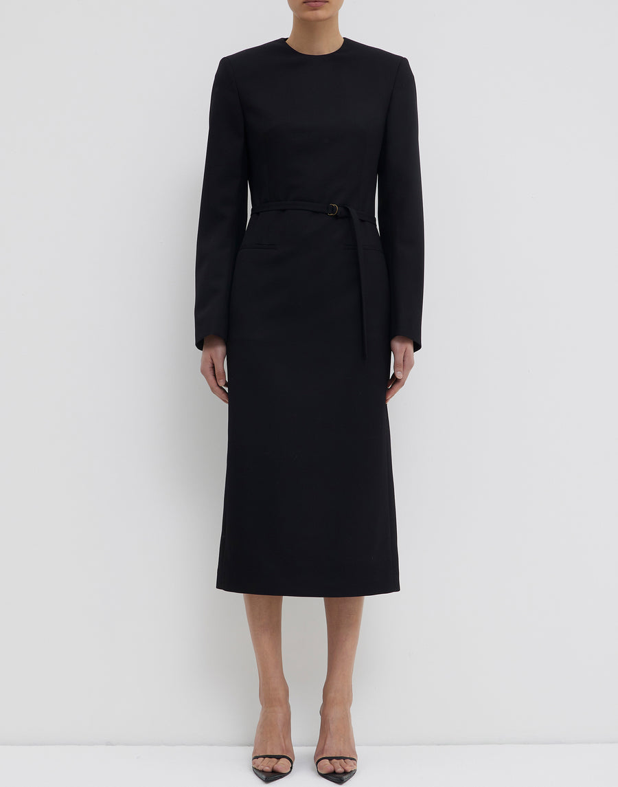 Black Silk & Wool Dina Tailored Dress