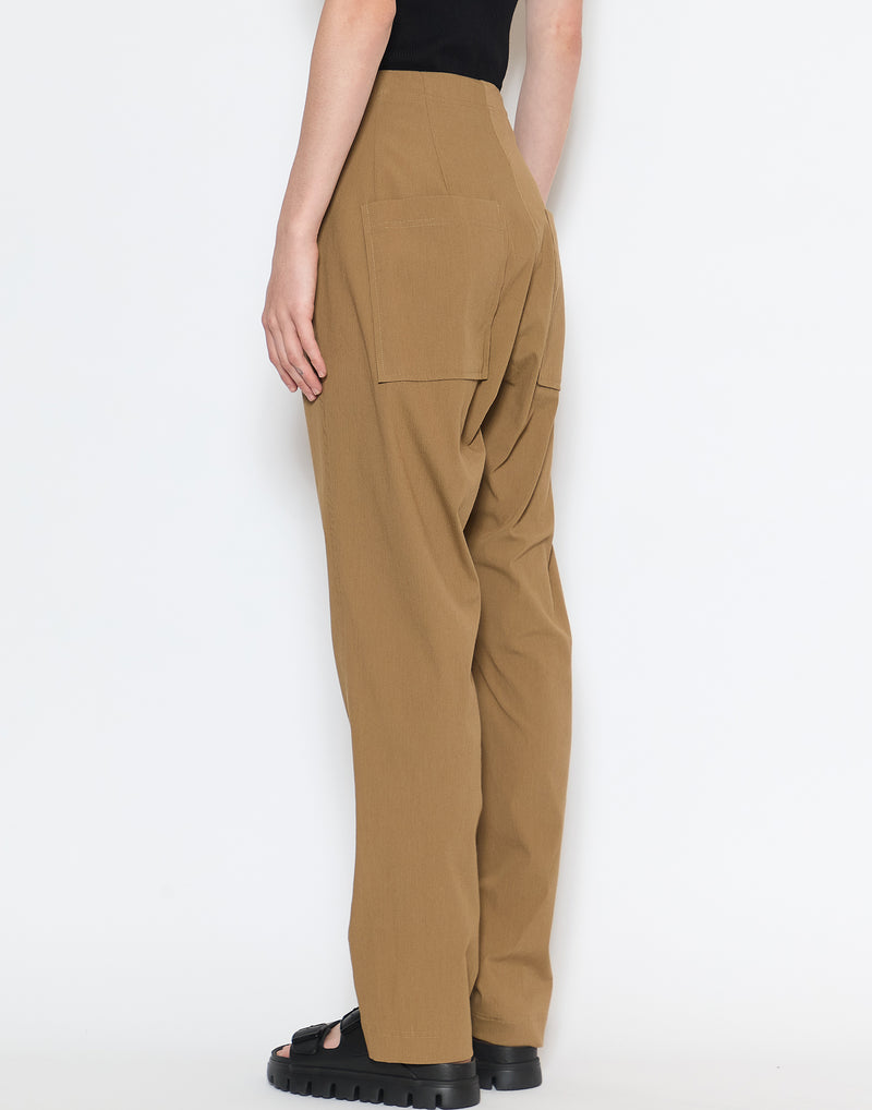 Camel Viscose & Wool Blend Stretch Pants
