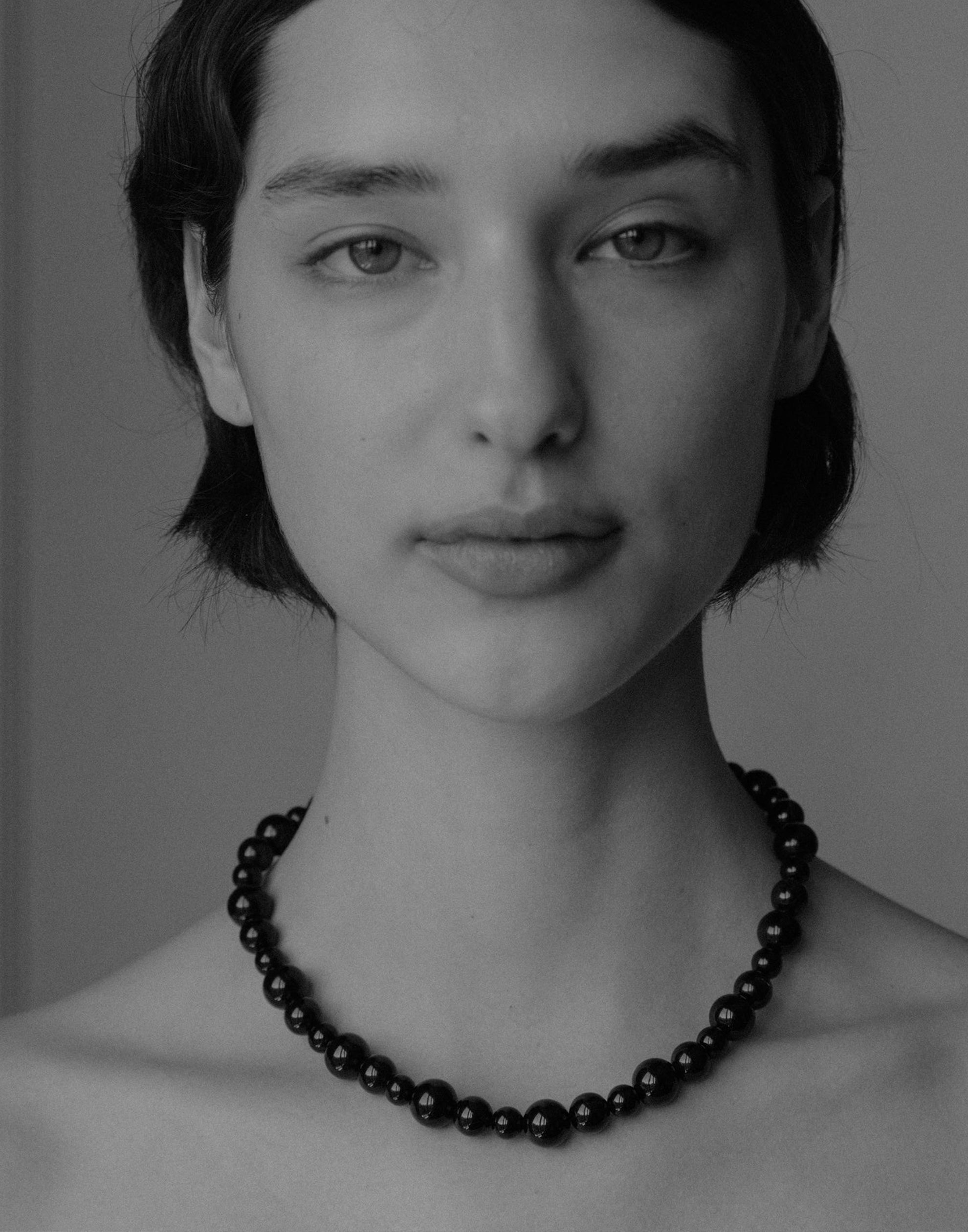 Onyx & Silver Louie Necklace