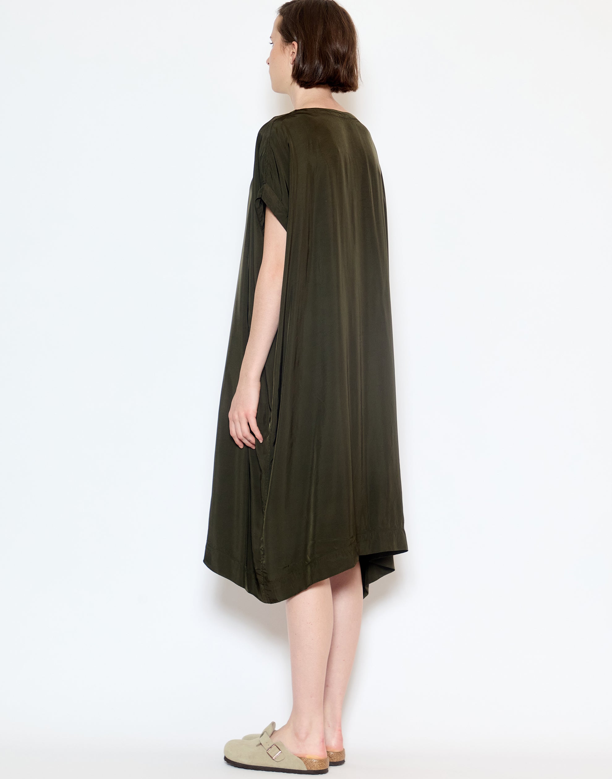 Khaki Viscose Francesca Dress