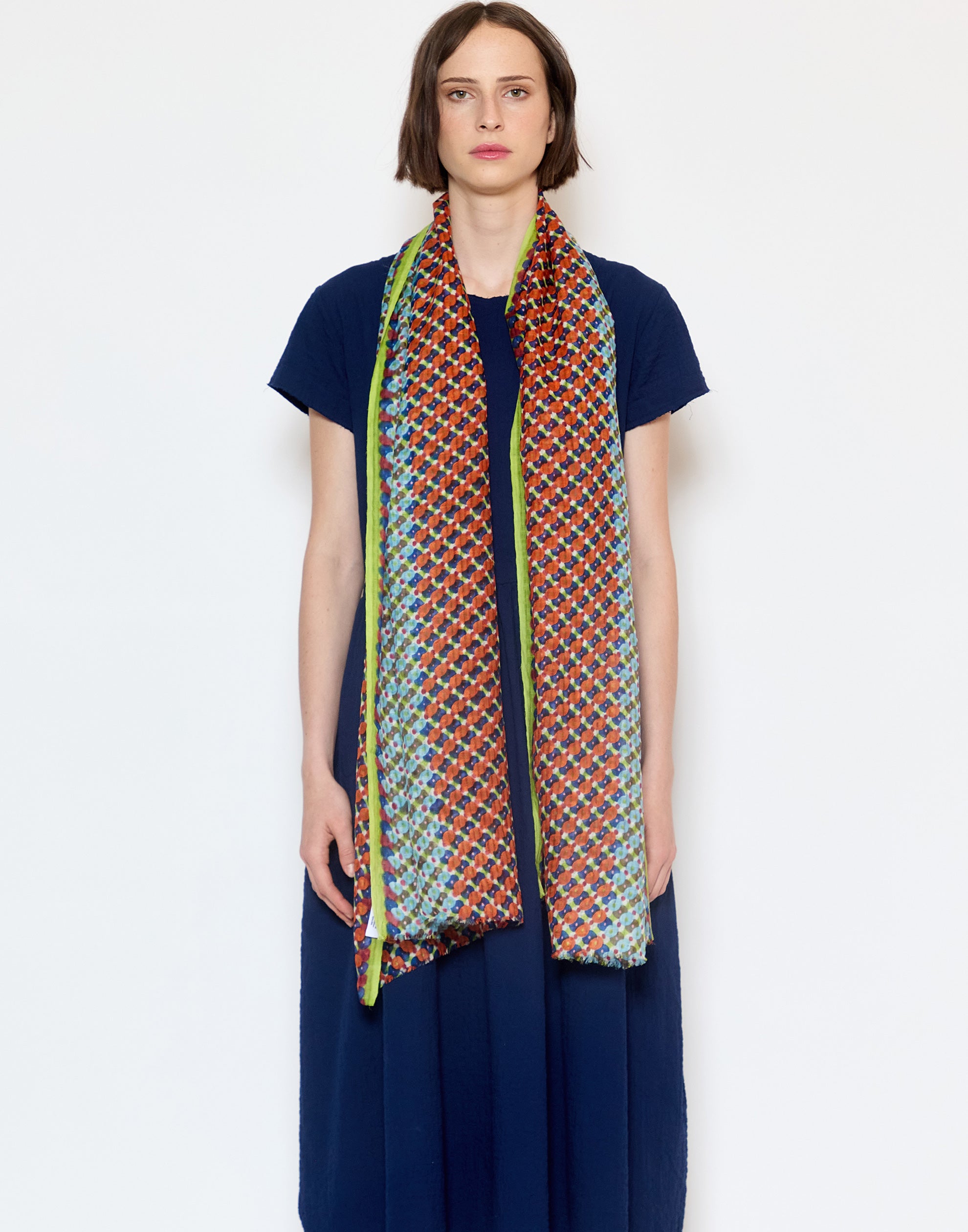 Lime Cotton & Silk Scarf