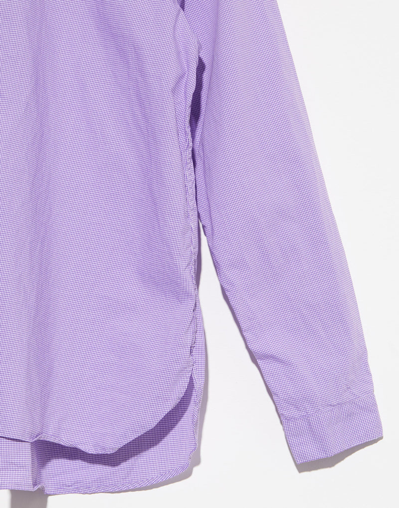 Lavender Check Cotton Loose Tyrol Shirt