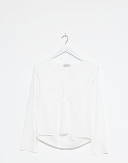 White Cotton Collared Tie Shirt