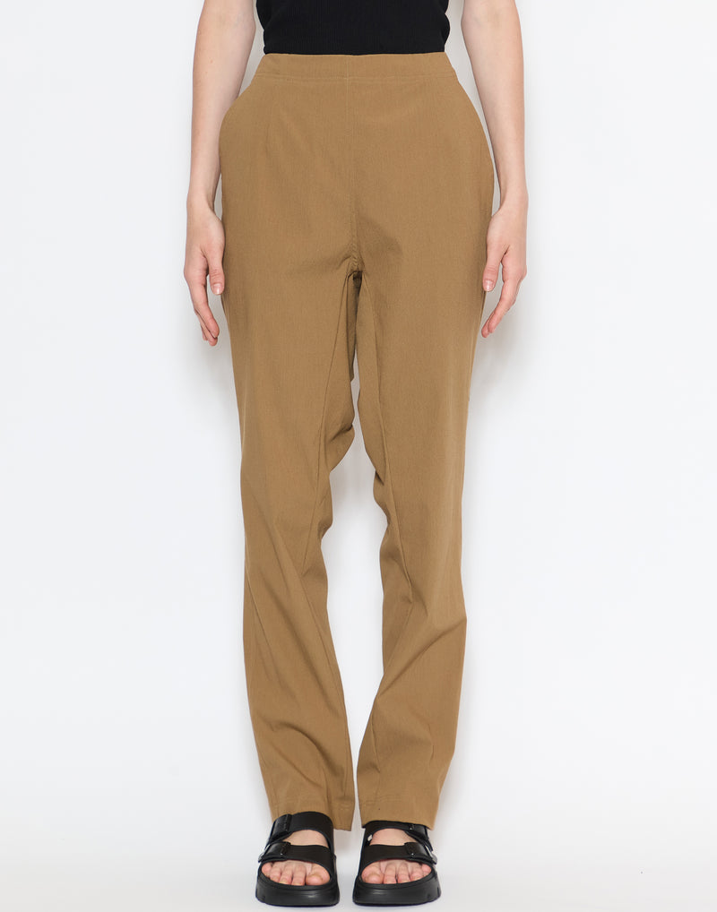 Camel Viscose & Wool Blend Stretch Pants