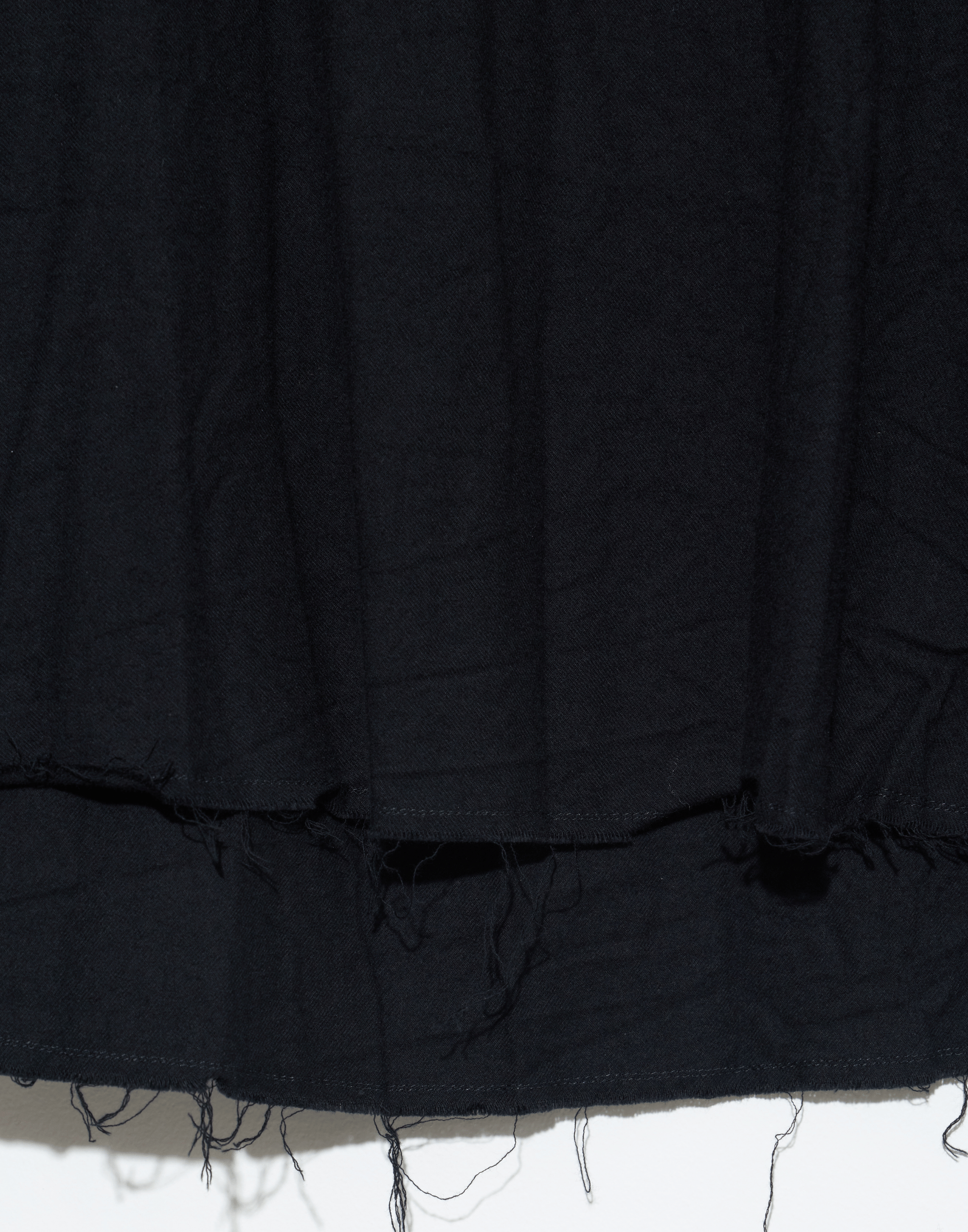 Black Cotton Flannel Long Sleeve Top