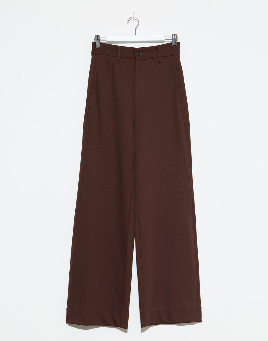 Carob Stretch Twill Tailored Pants