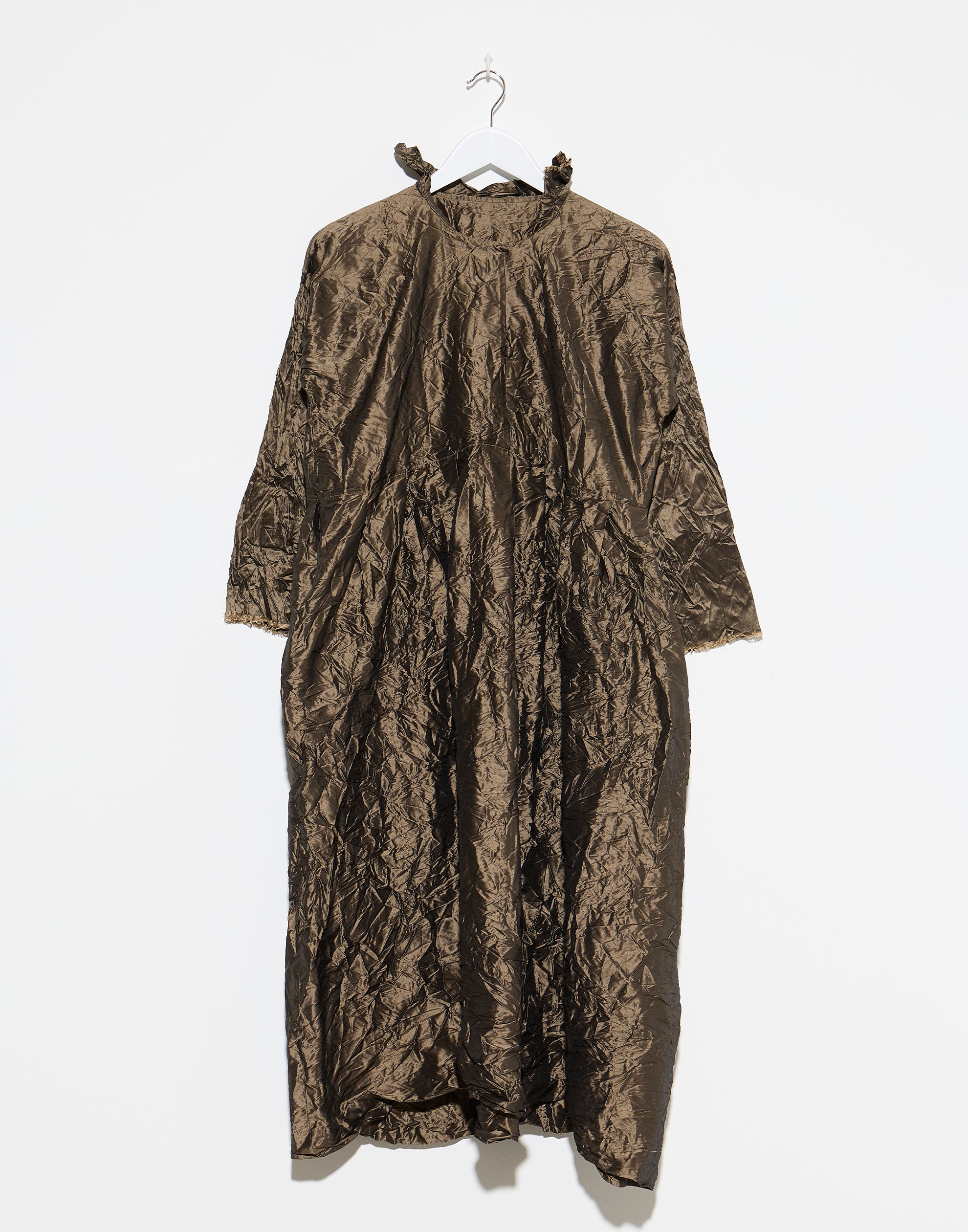 Bronze Silk Operaio Bianco Lavato Dress