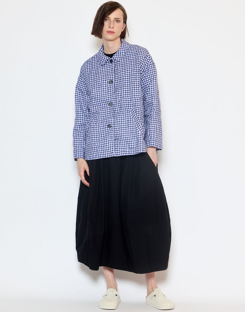 Navy Check Linen Uli Jacket