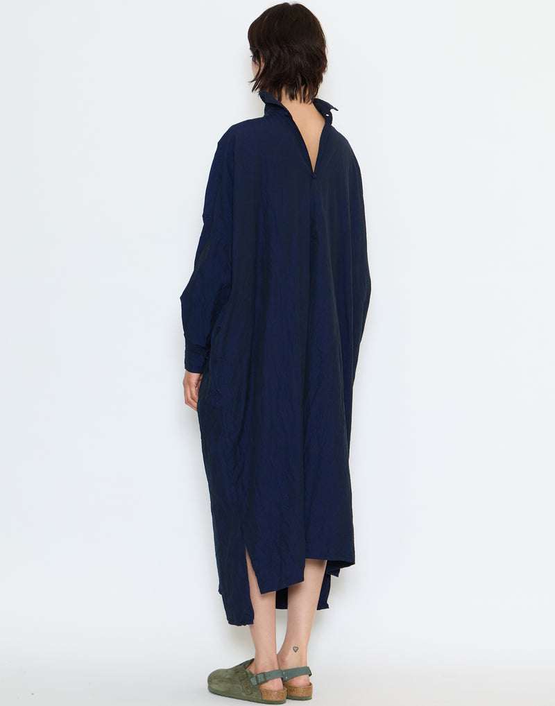 Blue Black Cotton More Lunga Lavata Shirt