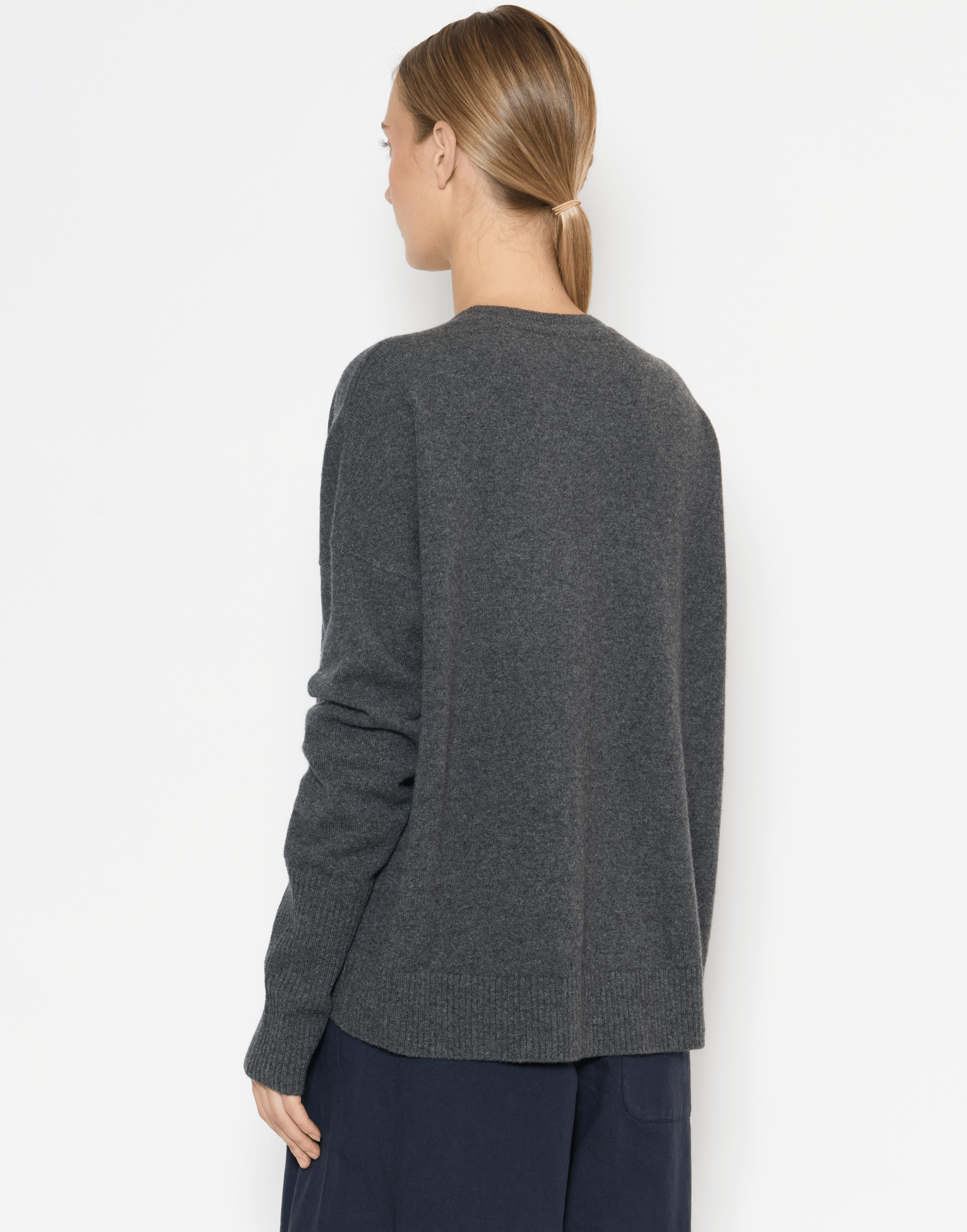 Dark Grey Cashmere Relaxed Pullover
