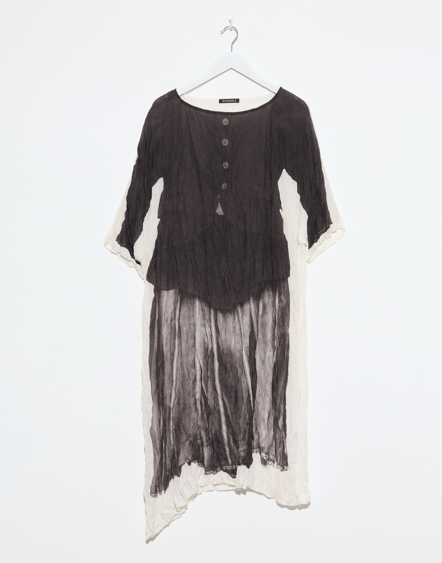 Bone Panel Print Cupro Dress