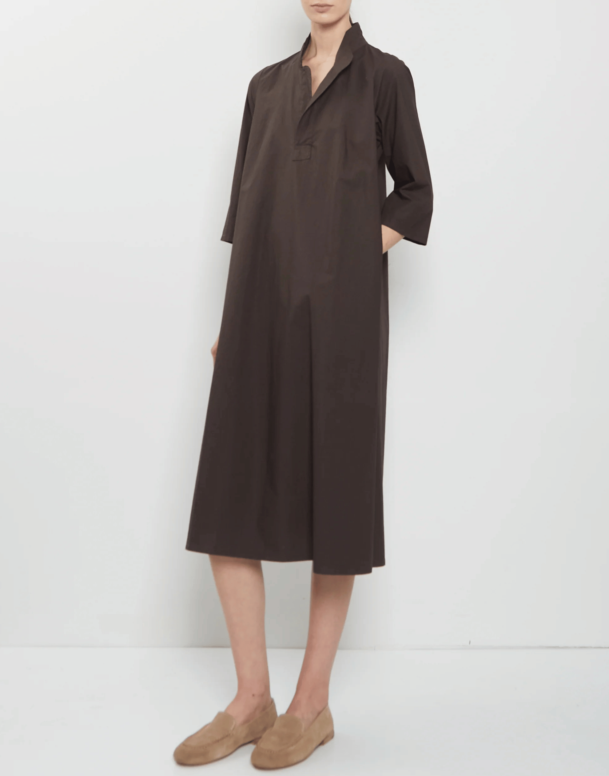 Maroon Cotton Poplin Scampo Dress