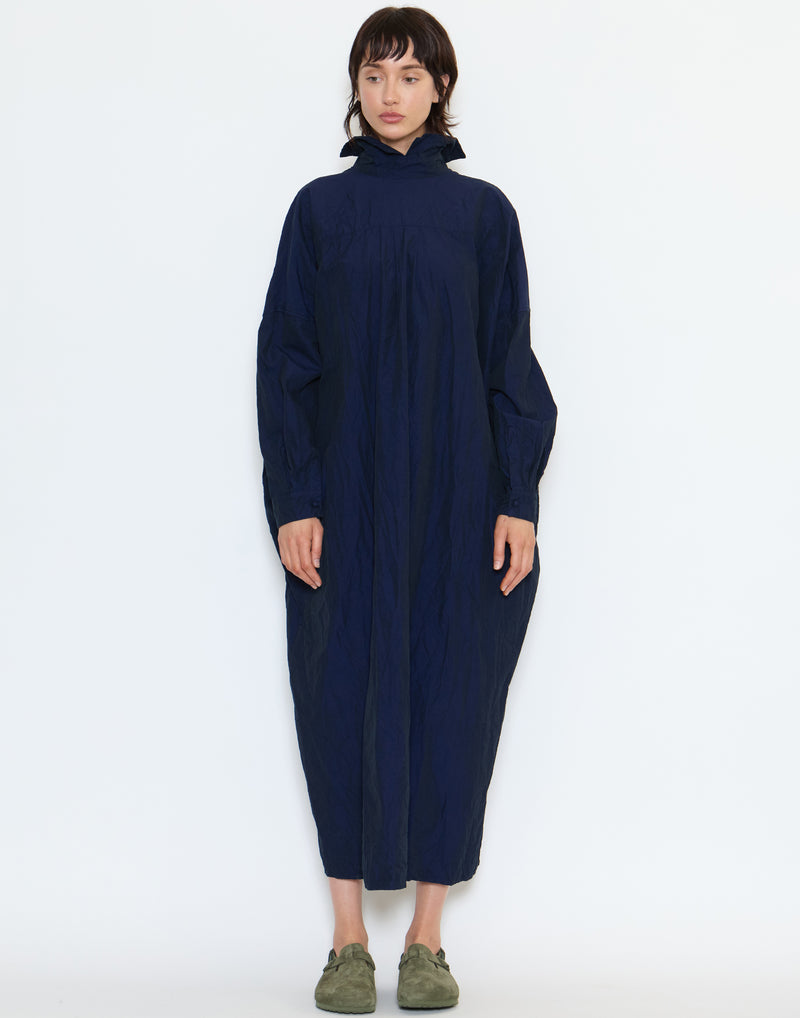 Blue Black Cotton More Lunga Lavata Shirt