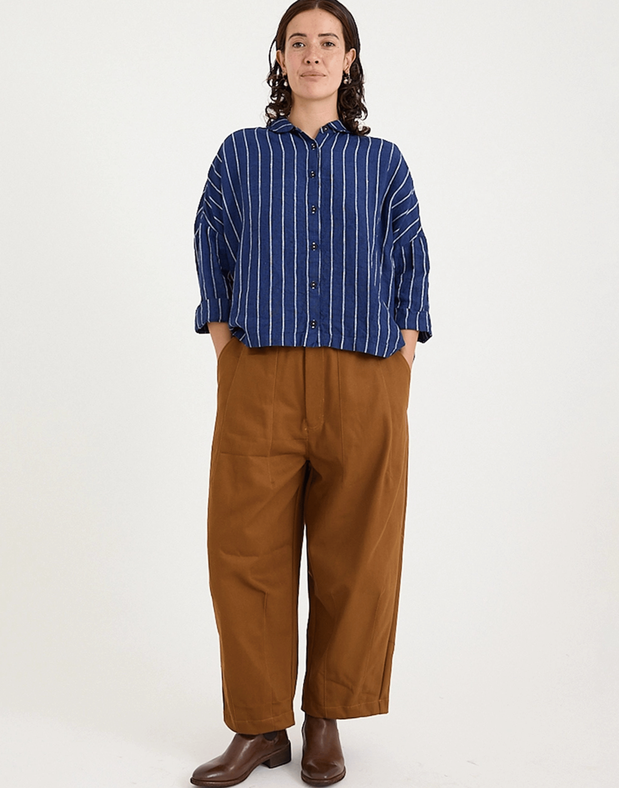 Brick Cotton Twill Stevie Barrel Pants