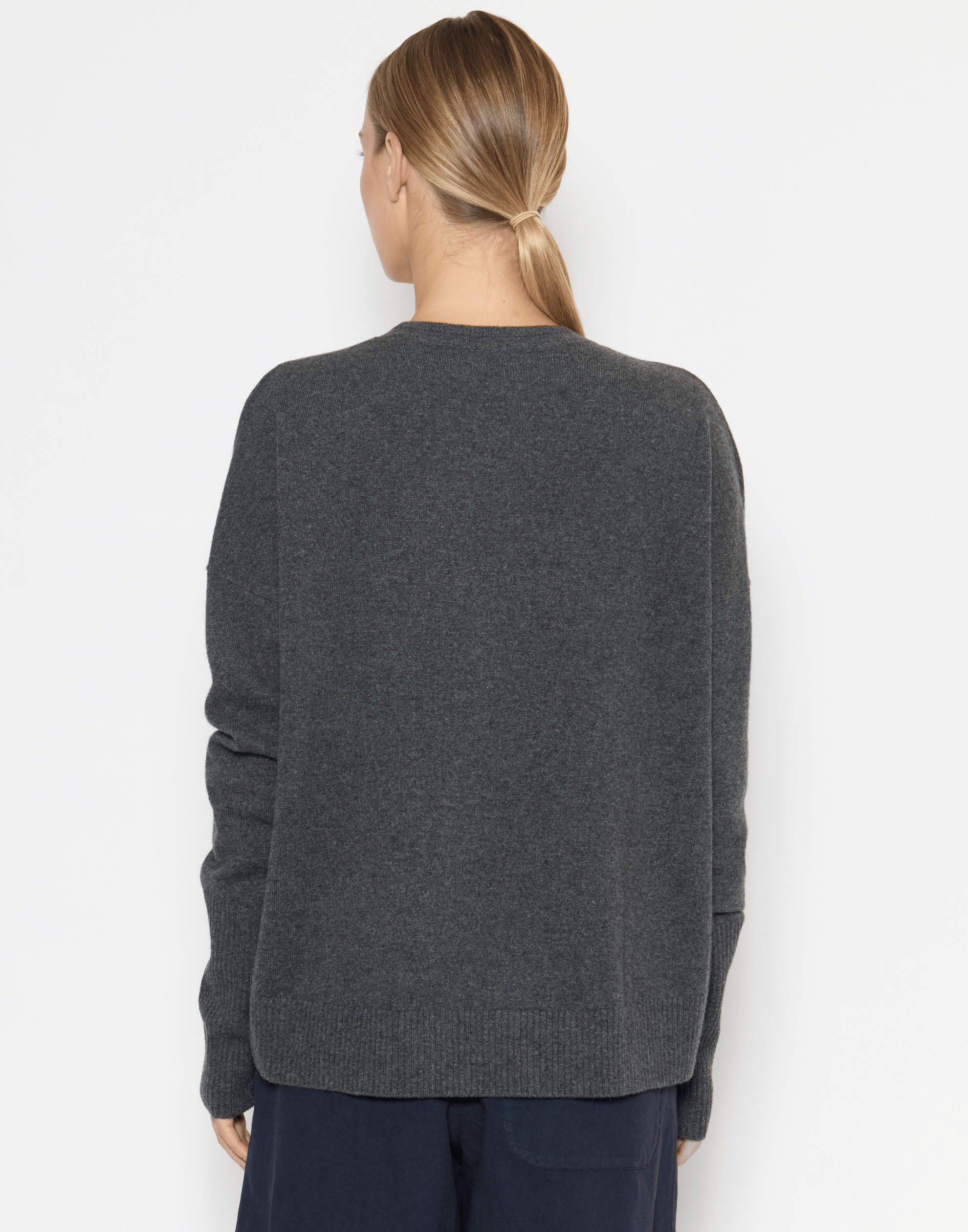 Dark Grey Cashmere Relaxed Pullover