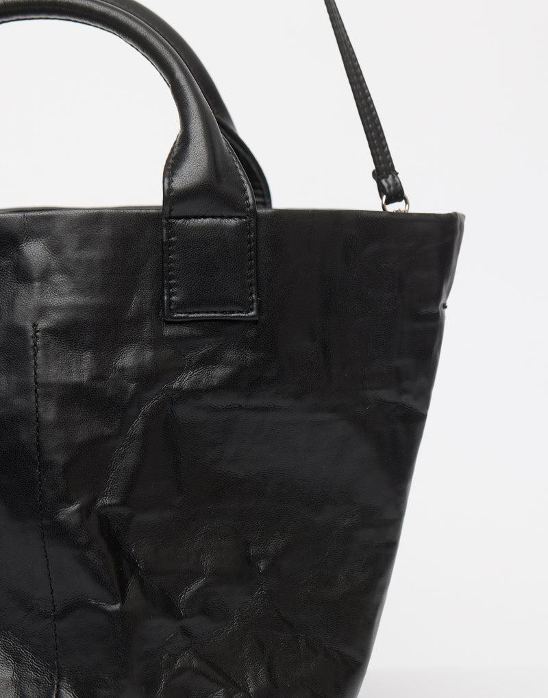 Black Eco Nappa Leather Basketino