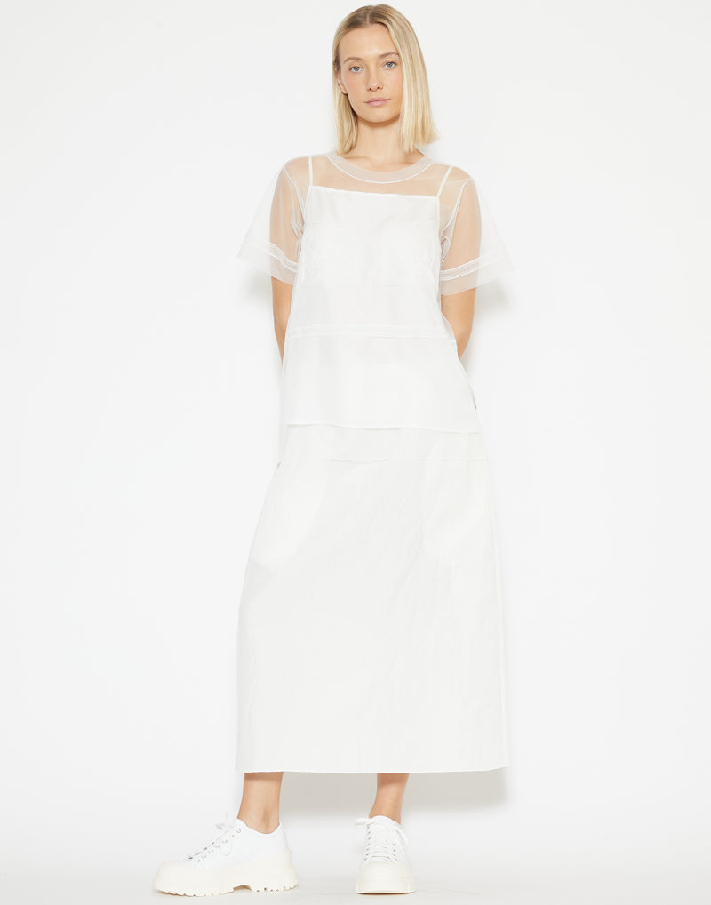 Off White Linen & Cotton So Pencil Skirt