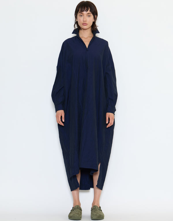 Blue Black Cotton More Lunga Lavata Shirt