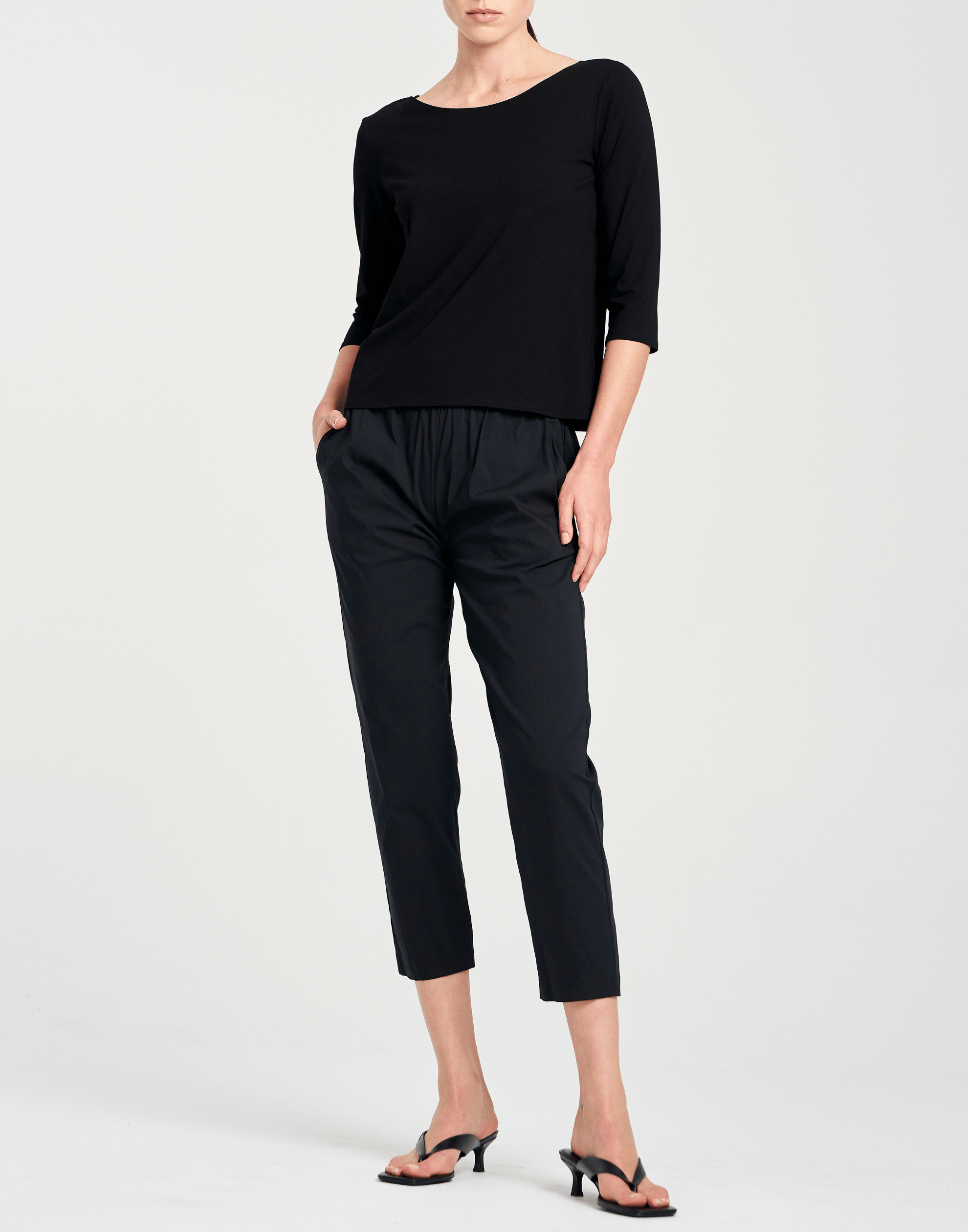 Black Cotton Blend Nomad Pants