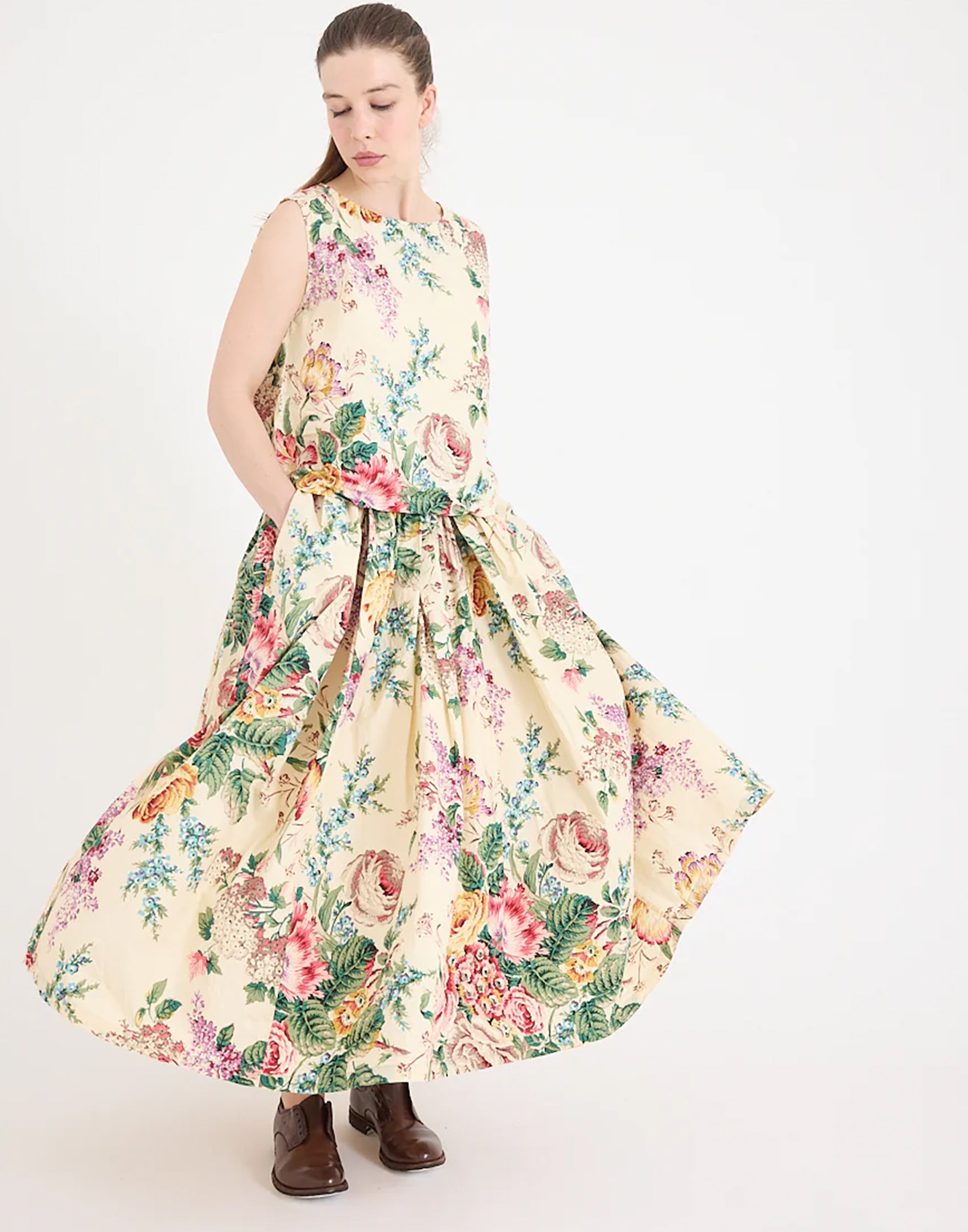 Floral Print Cotton Poplin Ulla Skirt