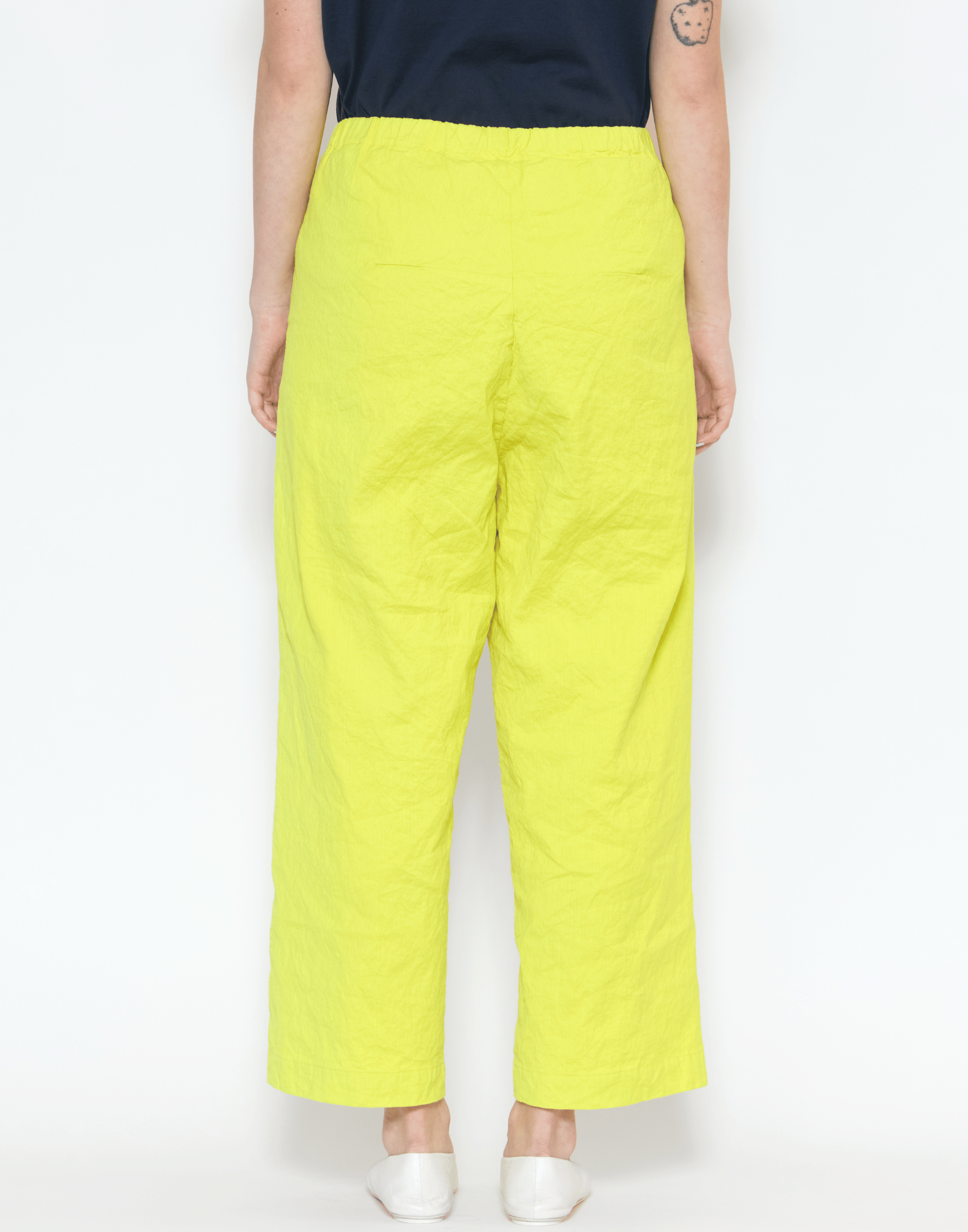 Lime Cotton Blend Paulette Pants