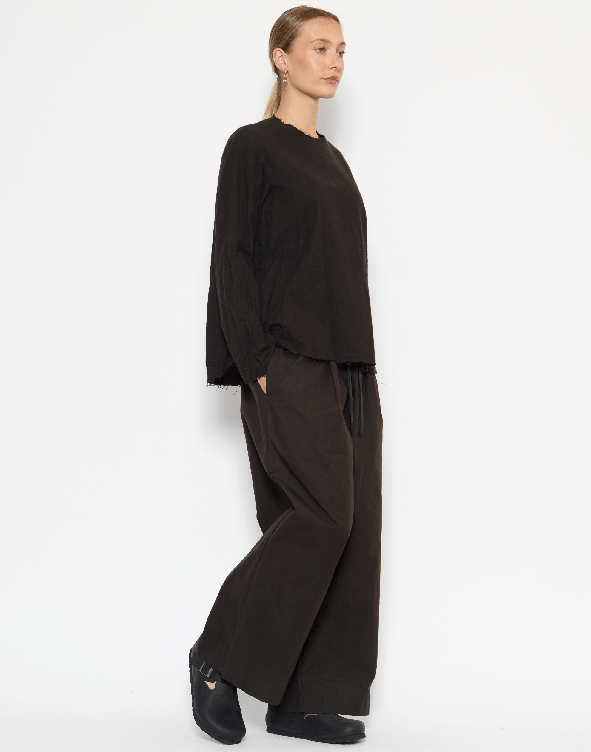 Bitter Chocolate Waxed Cotton Pants