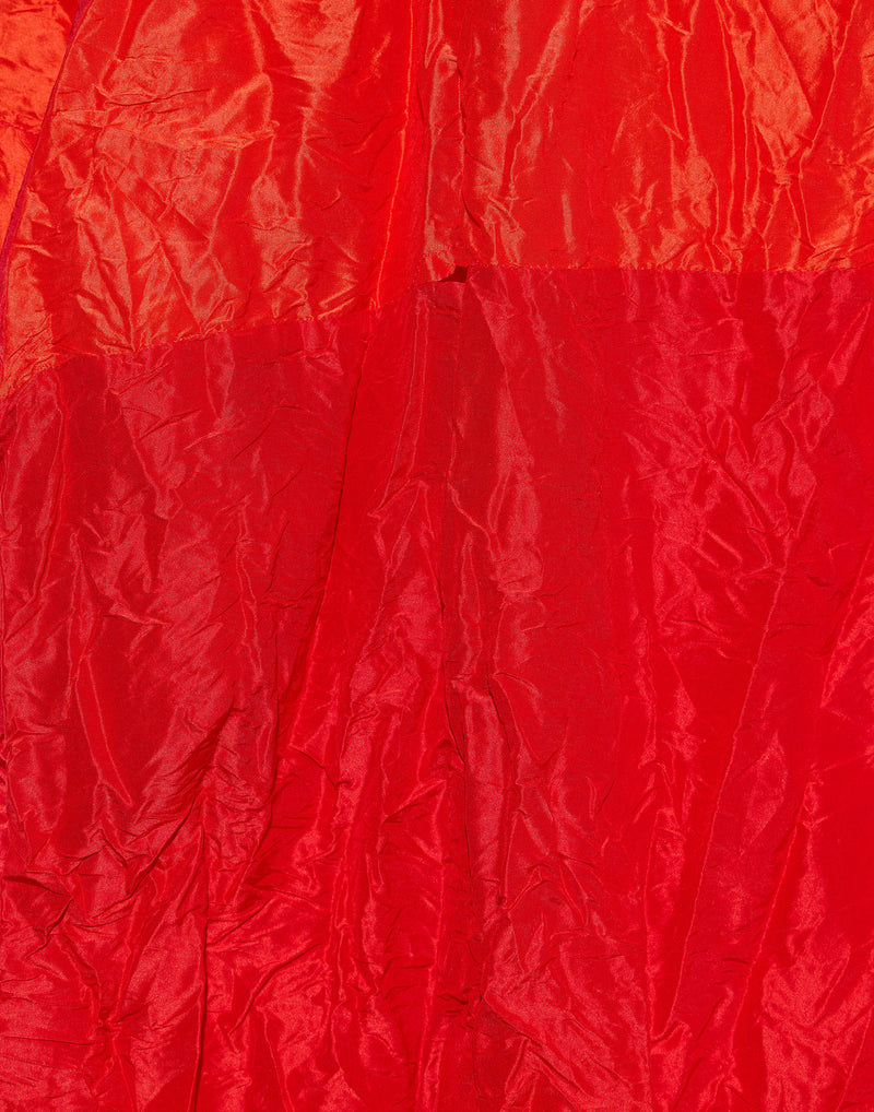 Red & Orange Silk Lunedi Meta Bianco Dress