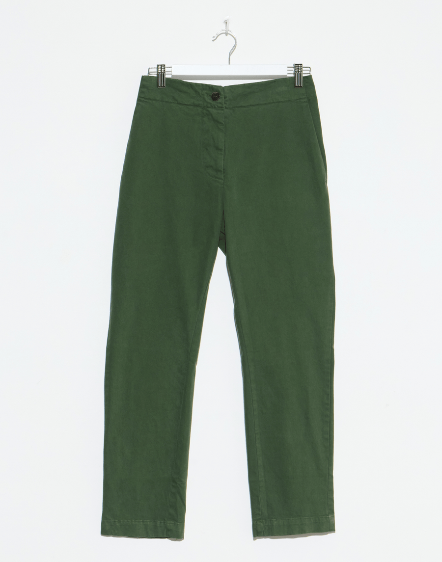 Dark Green Cotton Peggy Pants